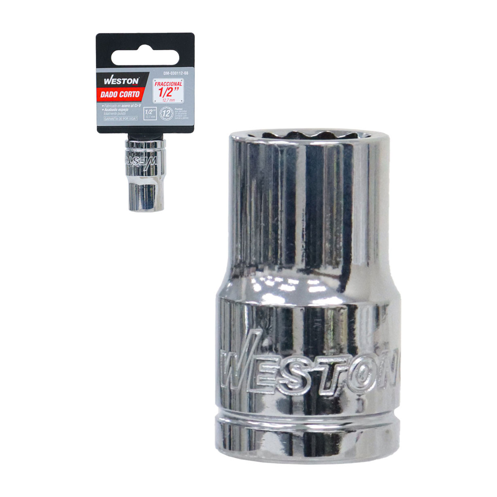 Dado Corto Cuadro 1/2" 12 Puntas 1/2" Weston