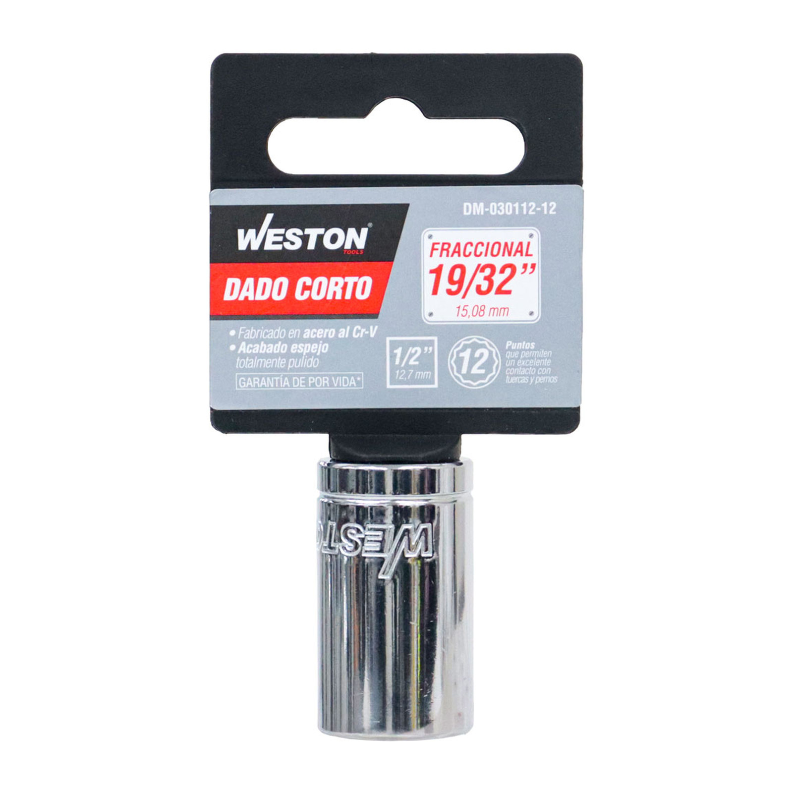 DADO CORTO CUADRO 1/2" 12 PUNTAS, 19/32" - Imagen 4