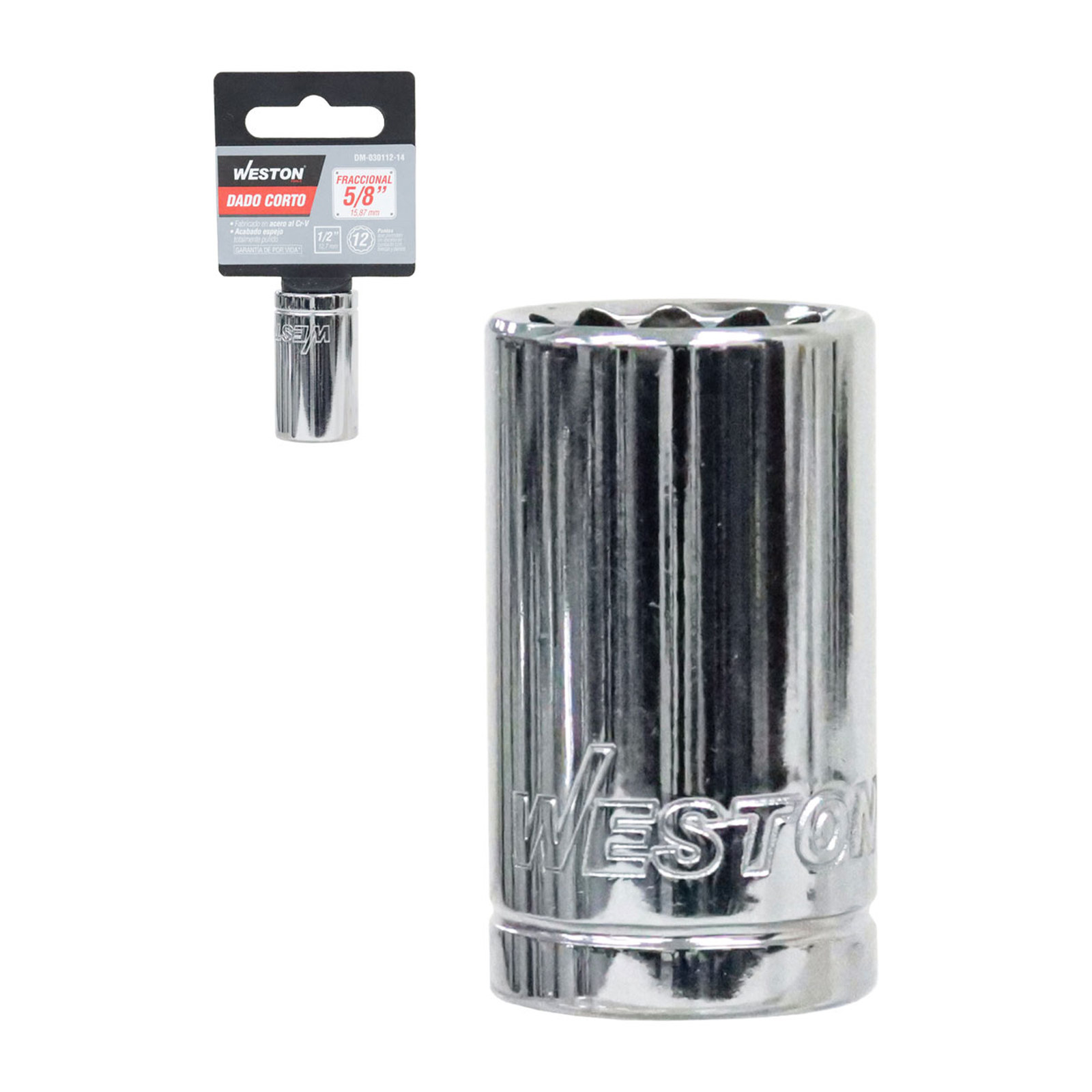 Dado Corto Cuadro 1/2" 12 Puntas 5/8" Weston