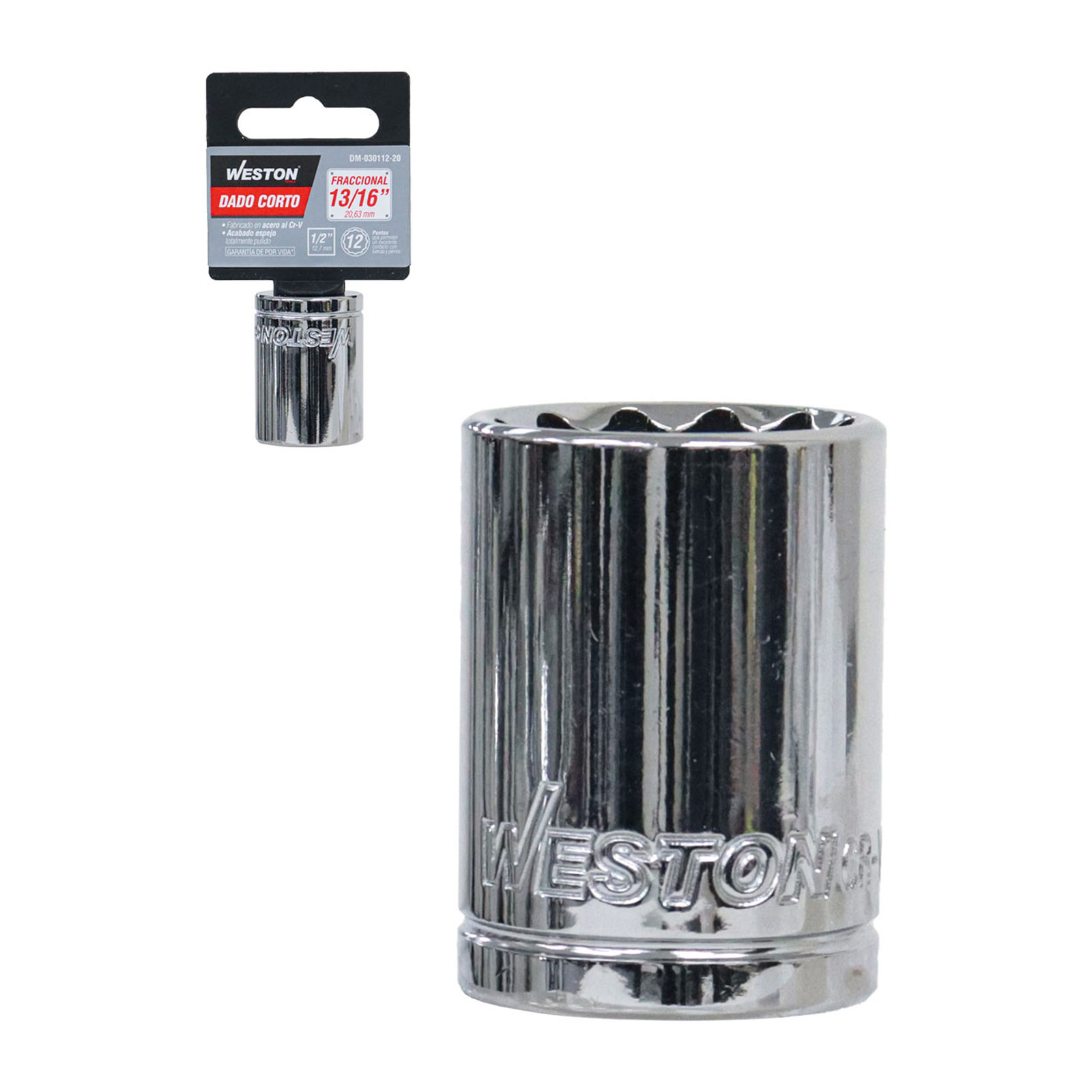 Dado Corto Cuadro 1/2" 12 Puntas 13/16" Weston