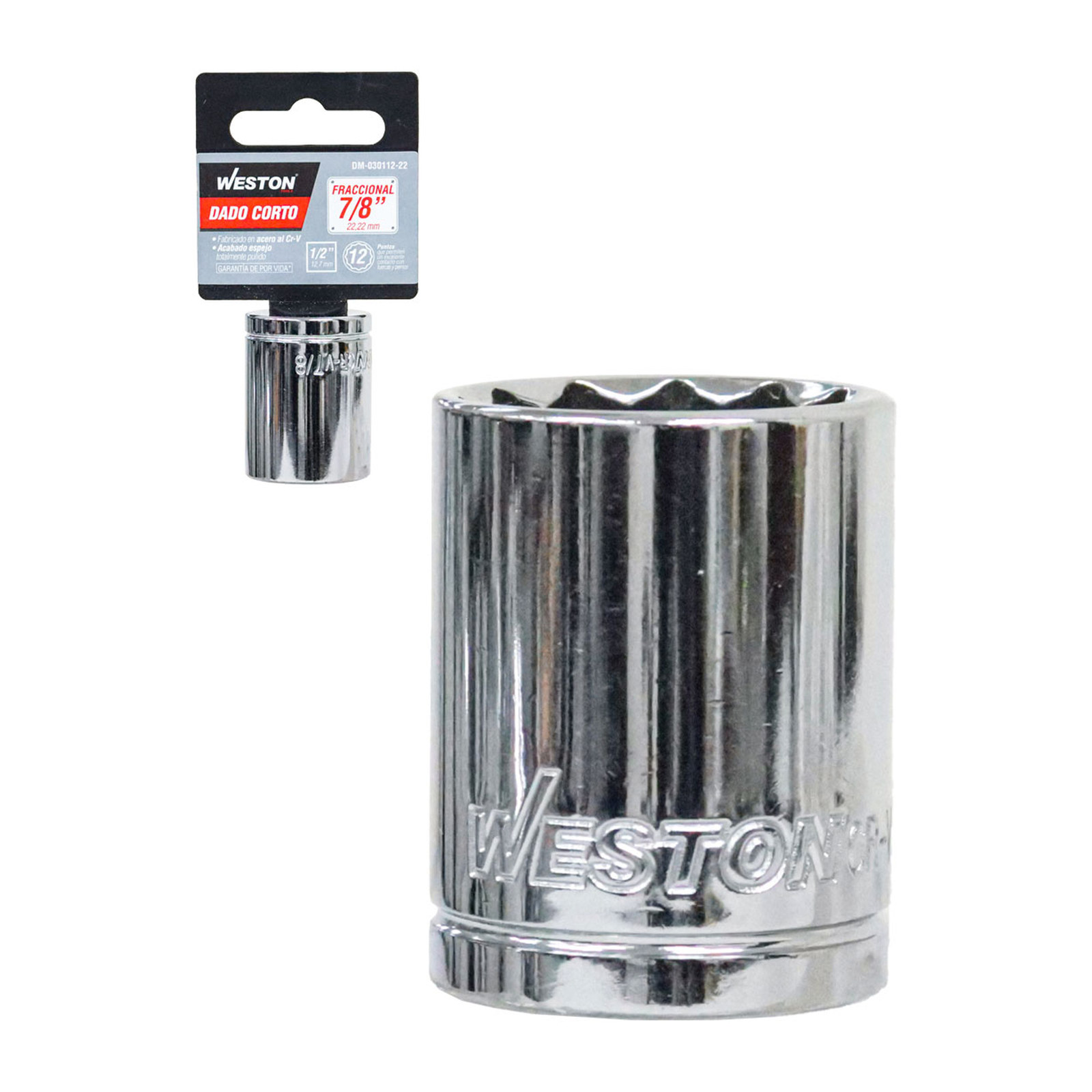 Dado Corto Cuadro 1/2" 12 Puntas 7/8" Weston