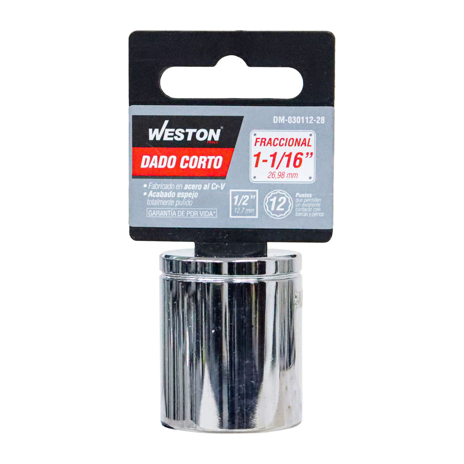 DADO CORTO CUADRO 1/2" 12 PUNTAS, 1-1/16" - Imagen 4