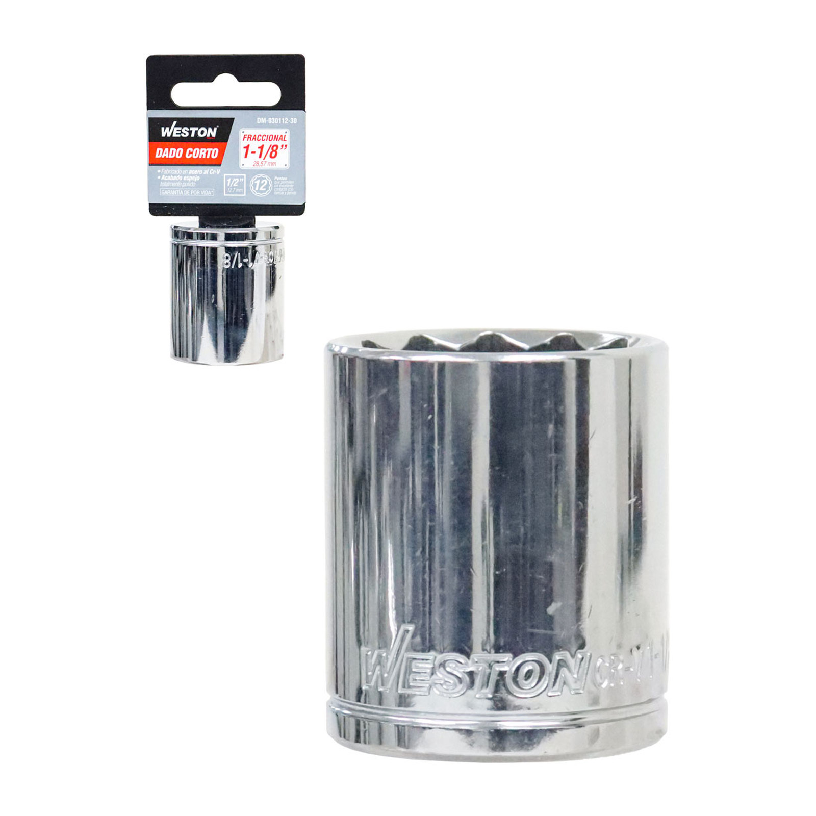Dado Corto Cuadro 1/2" 12 Puntas 1-1/8" Weston