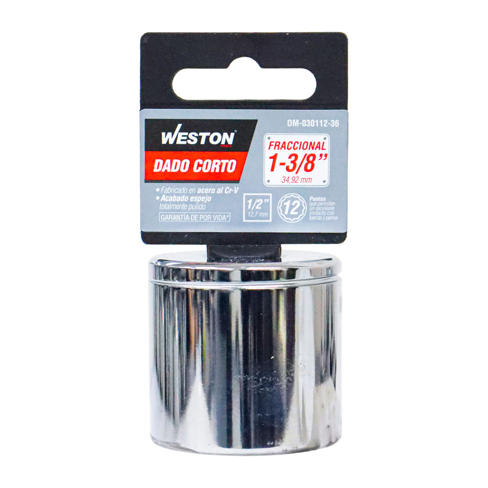 DADO CORTO CUADRO 1/2" 12 PUNTAS, 1-3/8" - Imagen 4