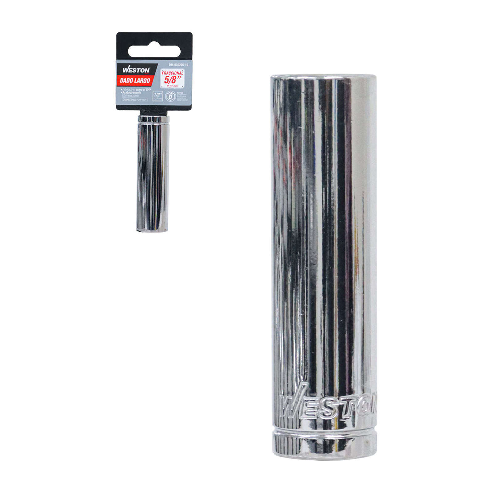Dado Largo Cuadro 1/2" 6 Puntas 5/8" Weston