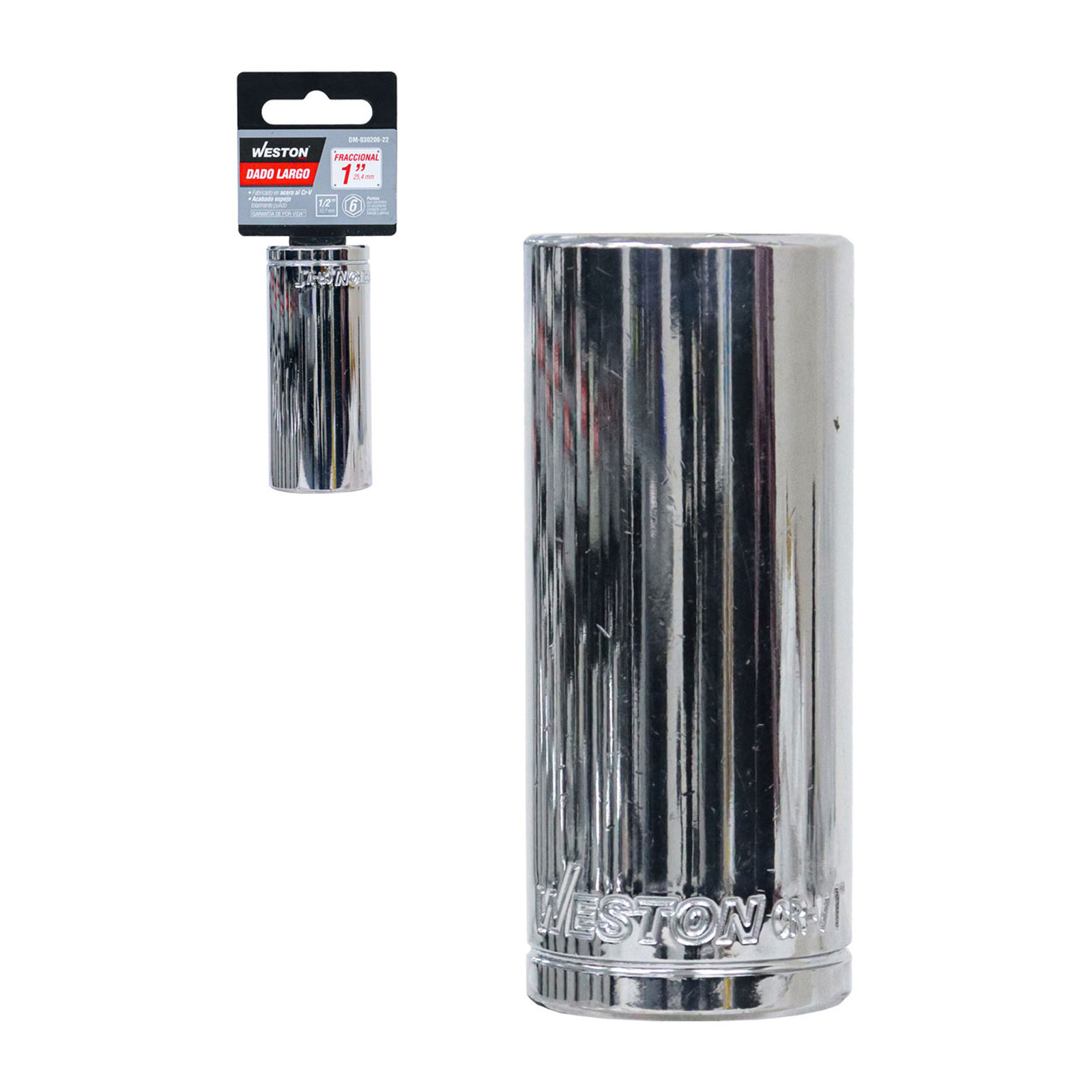Dado Largo Cuadro 1/2" 6 Puntas 1" Weston
