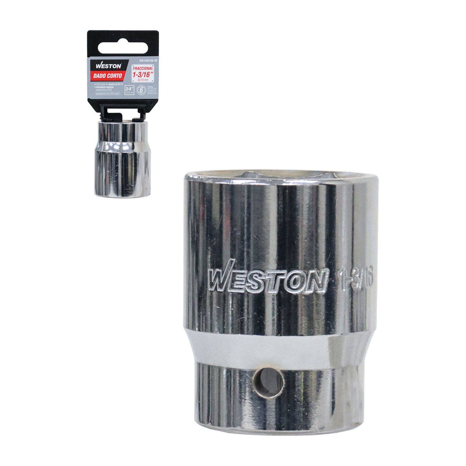 Dado Corto Cuadro 3/4" 6 Puntas 1-3/16" Weston