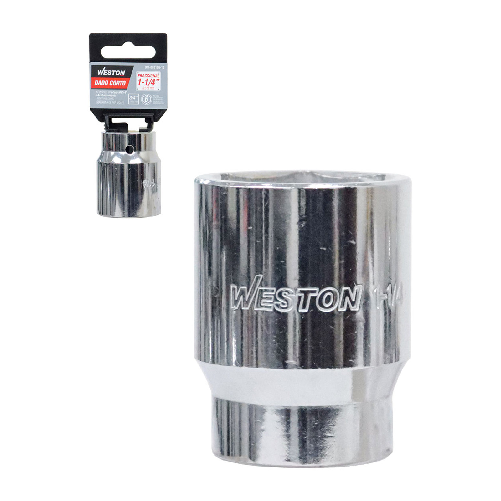 Dado Corto Cuadro 3/4" 6 Puntas 1-1/4" Weston