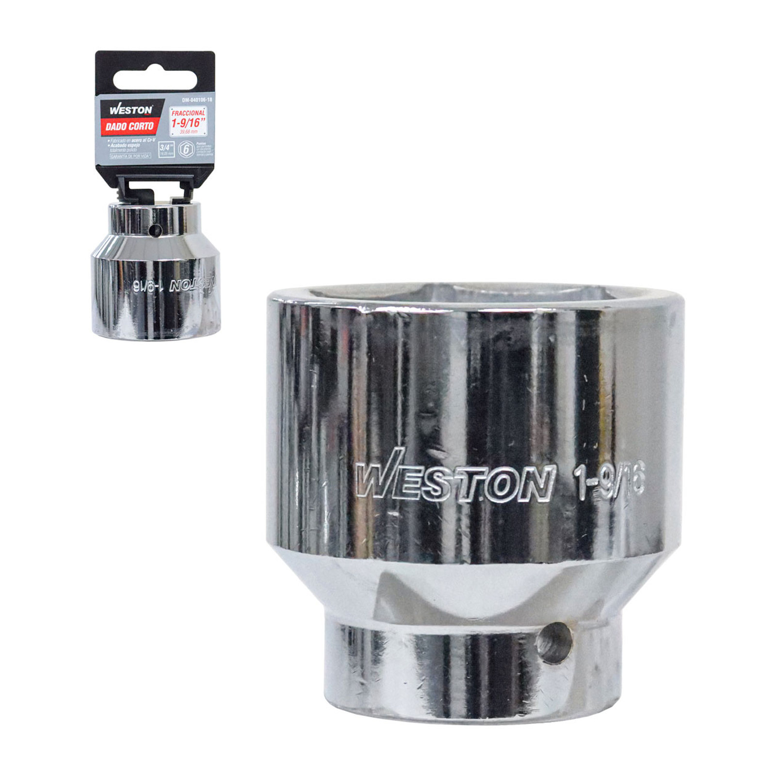 Dado Corto Cuadro 3/4" 6 Puntas 1-9/16" Weston