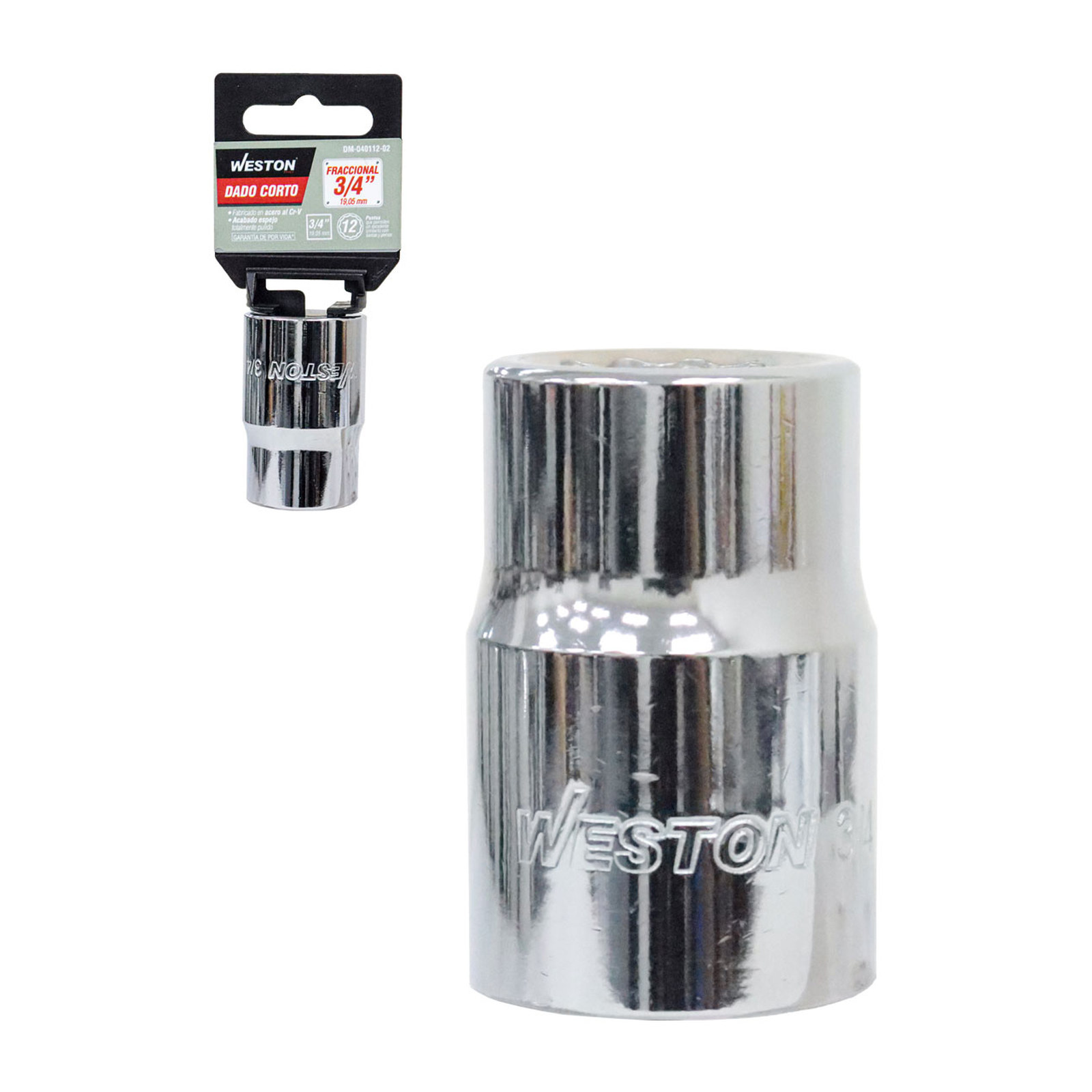 Dado Corto Cuadro 3/4" 12 Puntas 3/4" Weston