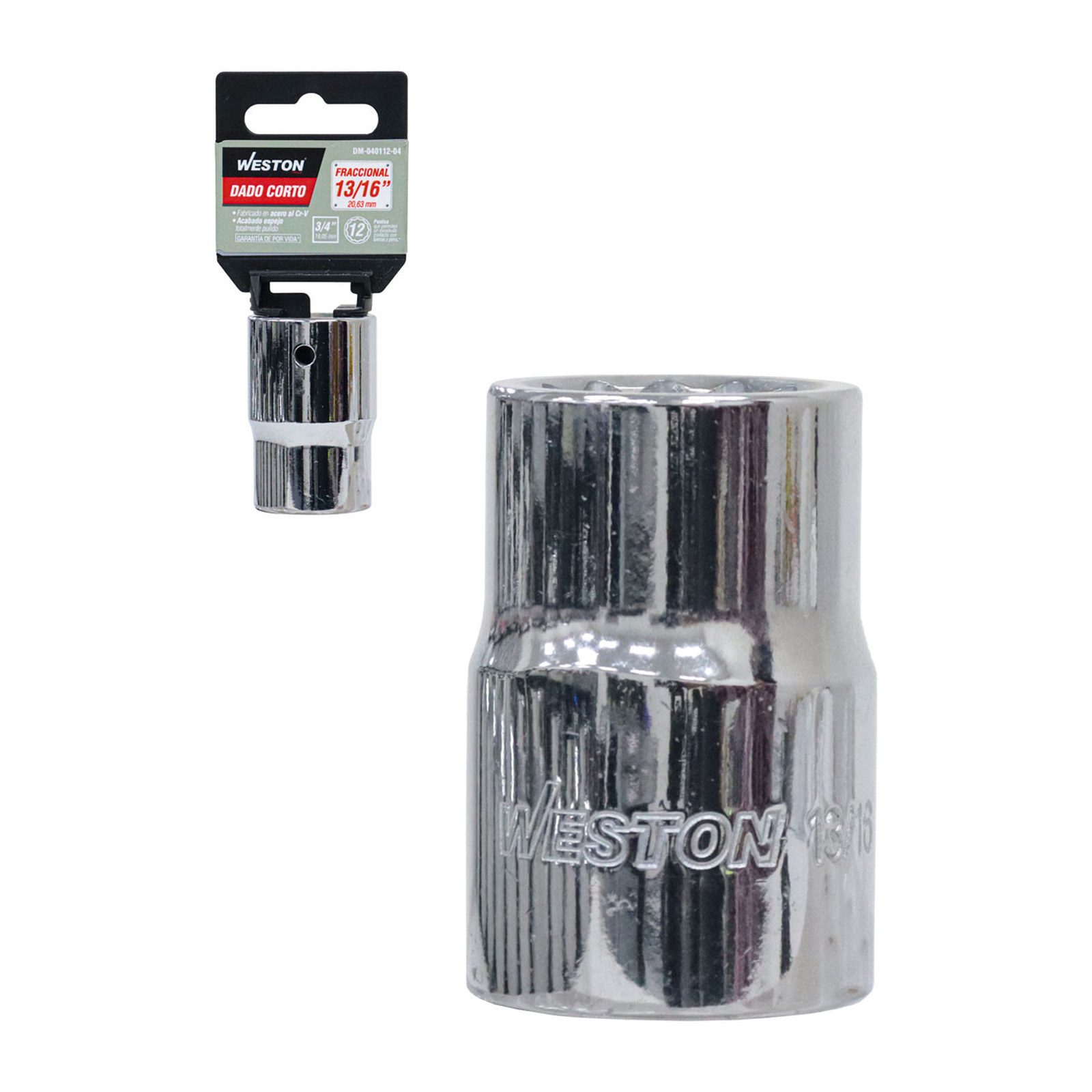 Dado Corto Cuadro 3/4" 12 Puntas 13/16" Weston