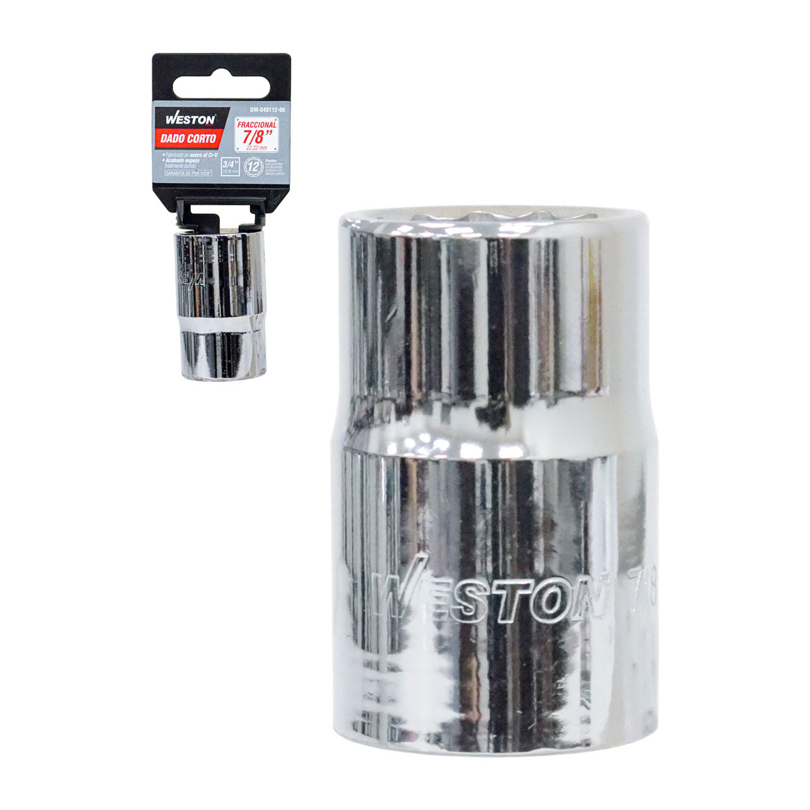 Dado Corto Cuadro 3/4" 12 Puntas 7/8" Weston