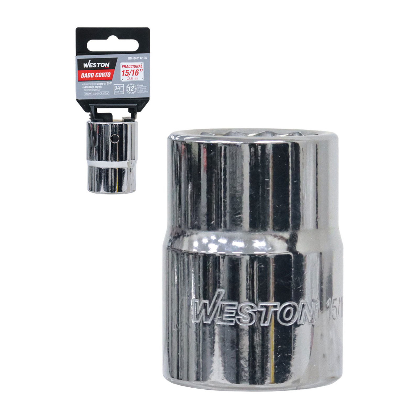 Dado Corto Cuadro 3/4" 12 Puntas 15/16" Weston