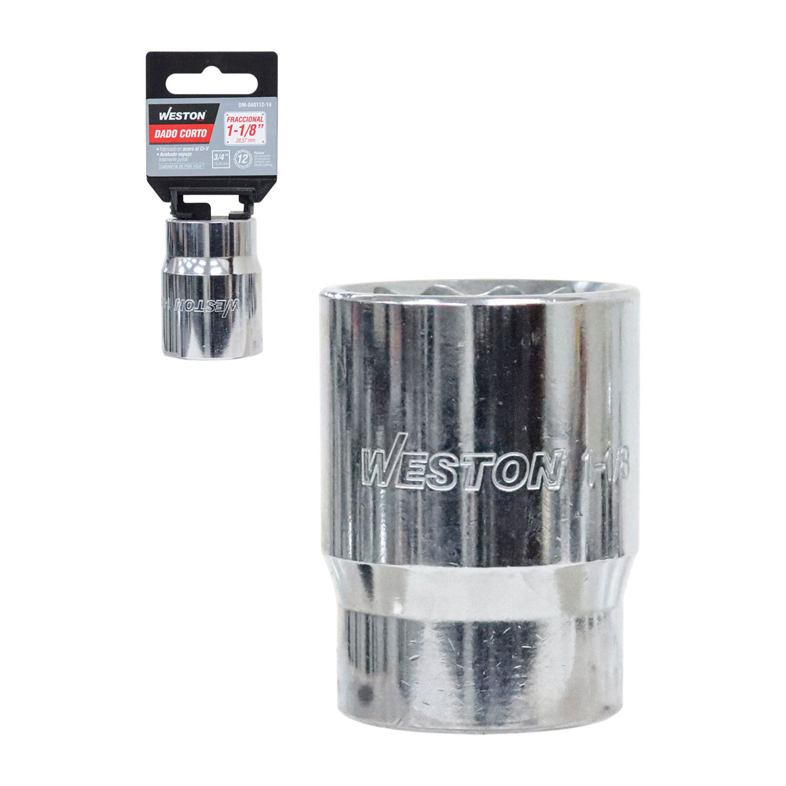 Dado Corto Cuadro 3/4" 12 Puntas 1-1/8" Weston