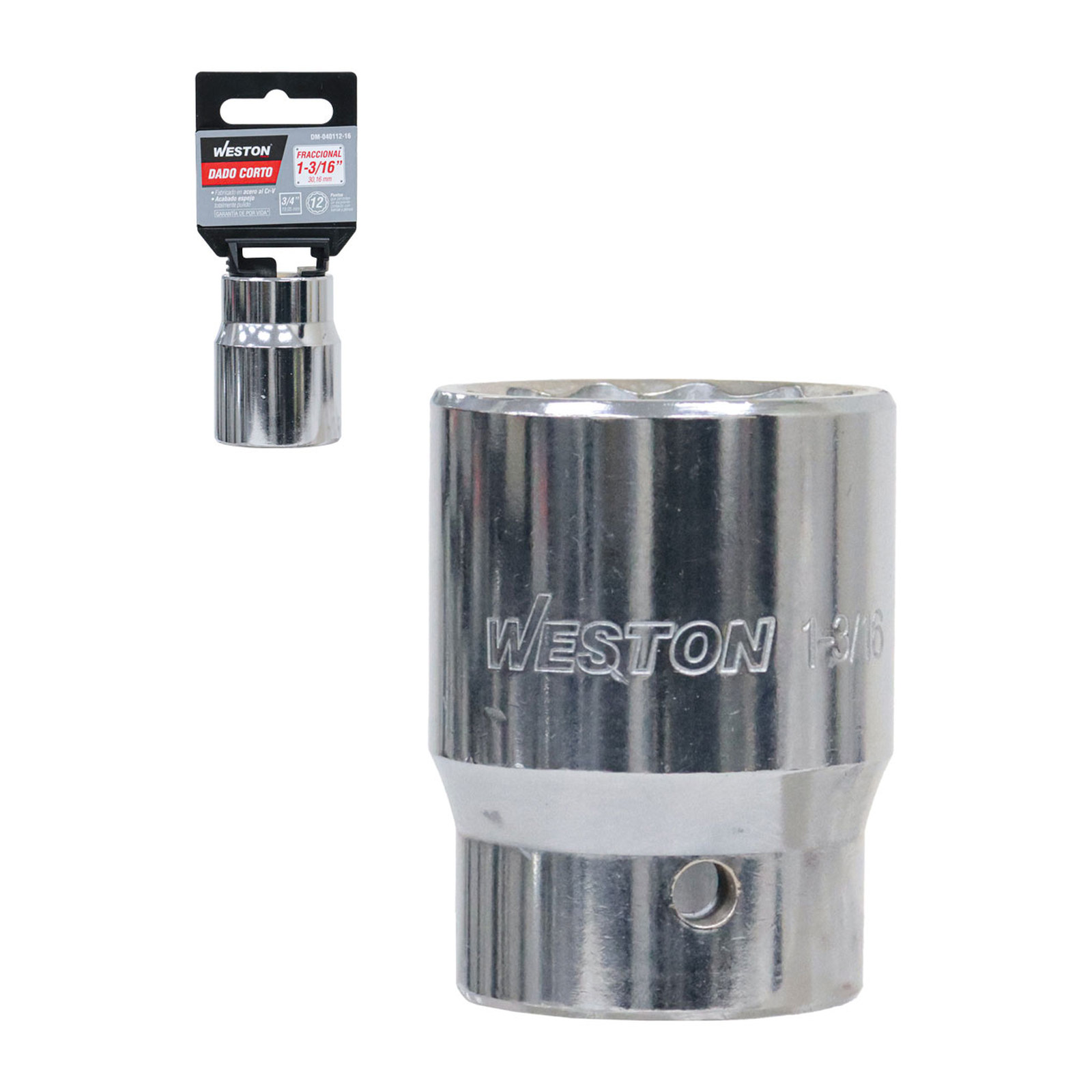 Dado Corto Cuadro 3/4" 12 Puntas 1-3/16" Weston
