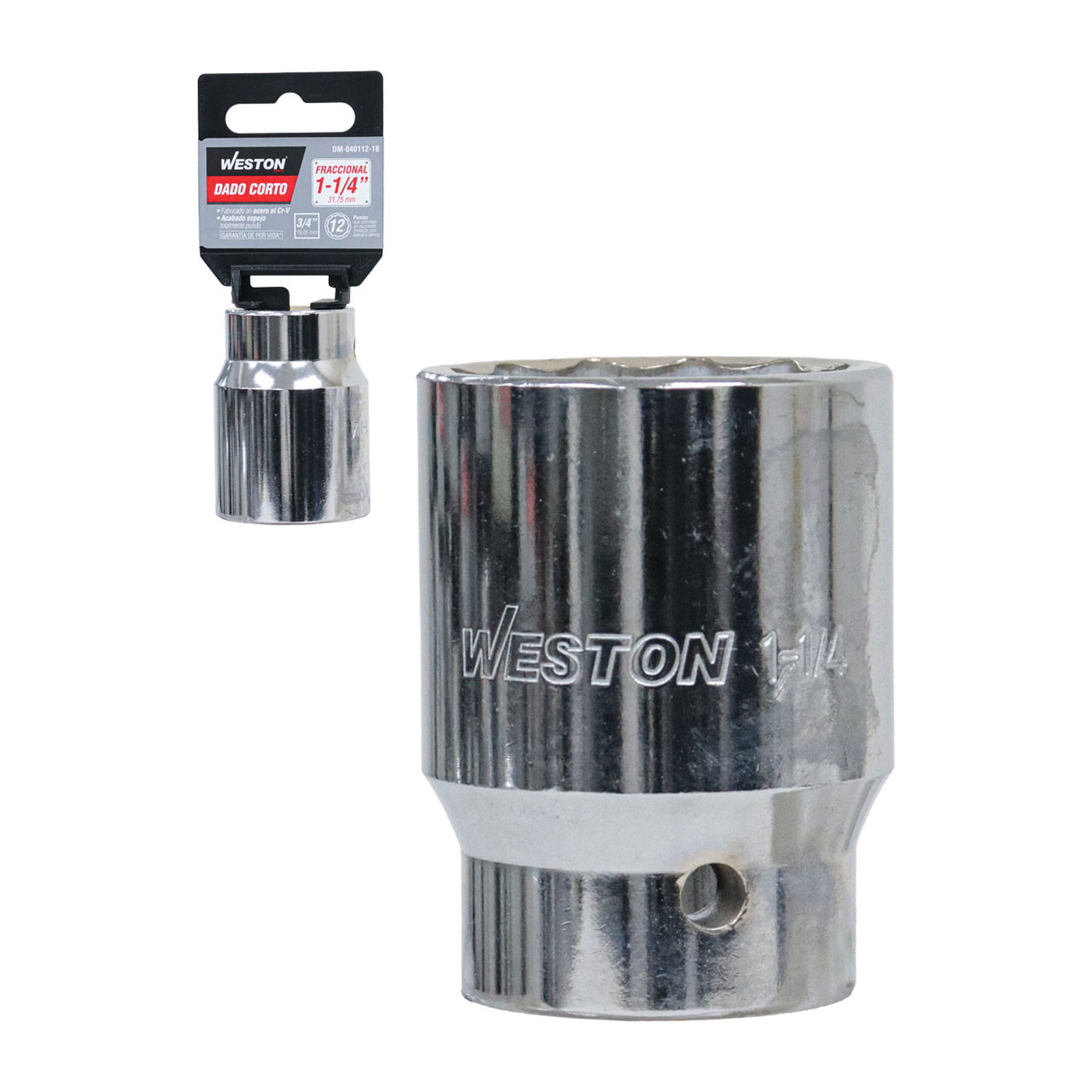 Dado Corto Cuadro 3/4" 12 Puntas 1-1/4" Weston