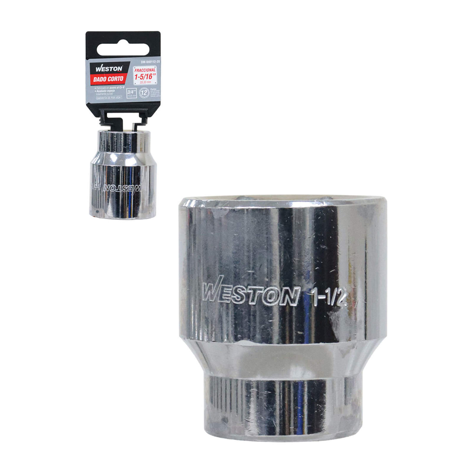 Dado Corto Cuadro 3/4" 12 Puntas 1-5/16" Weston