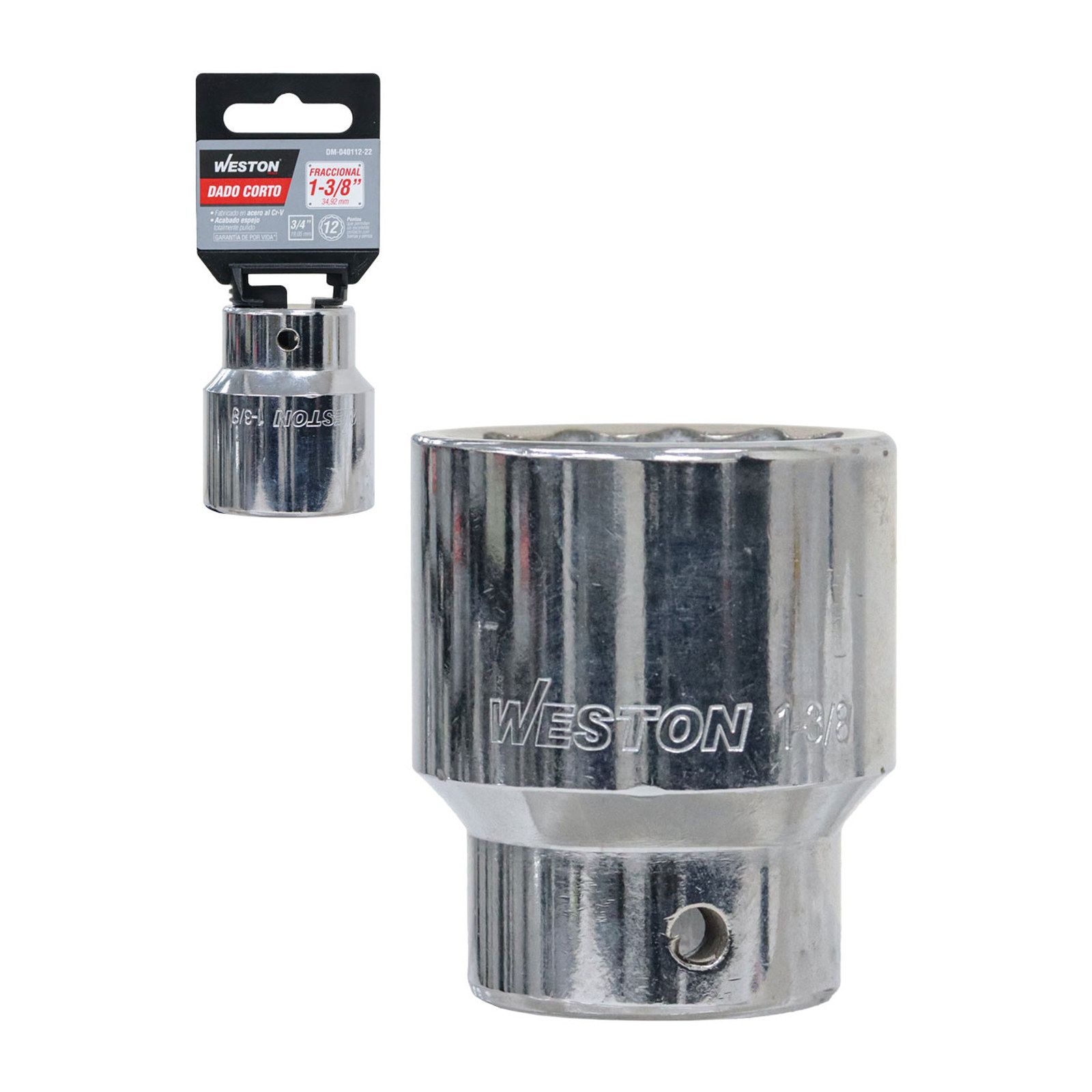 Dado Corto Cuadro 3/4" 12 Puntas 1-3/8" Weston