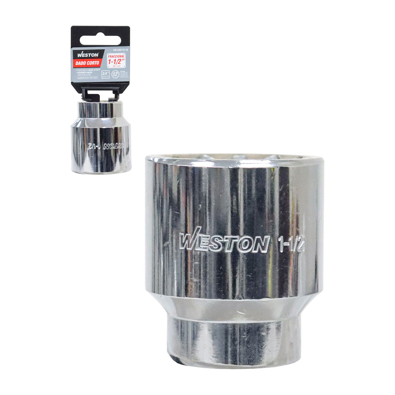 Dado Corto Cuadro 3/4" 12 Puntas 1-1/2" Weston