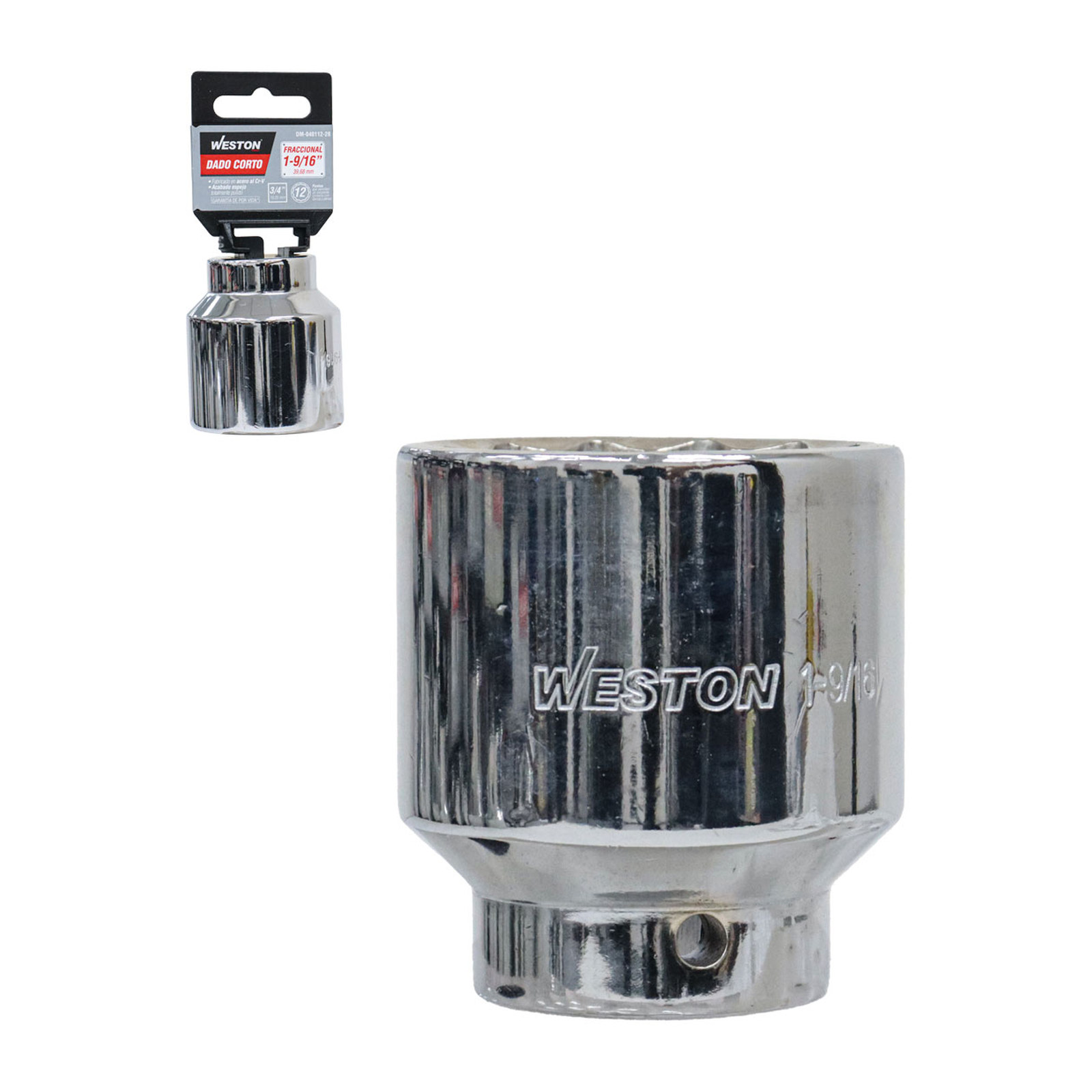 Dado Corto Cuadro 3/4" 12 Puntas 1-9/16" Weston