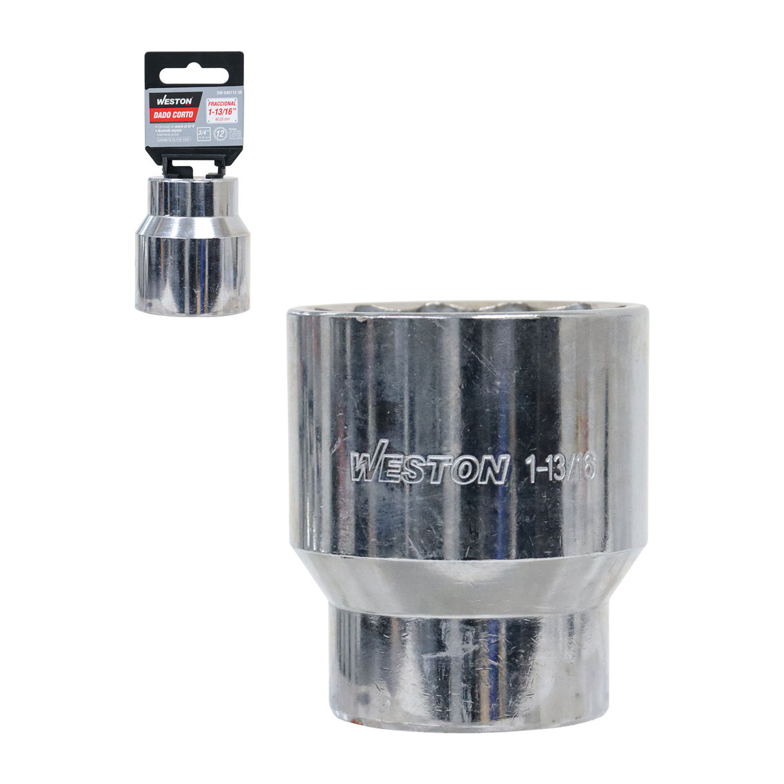 Dado Corto Cuadro 3/4" 12 Puntas 1-13/16" Weston