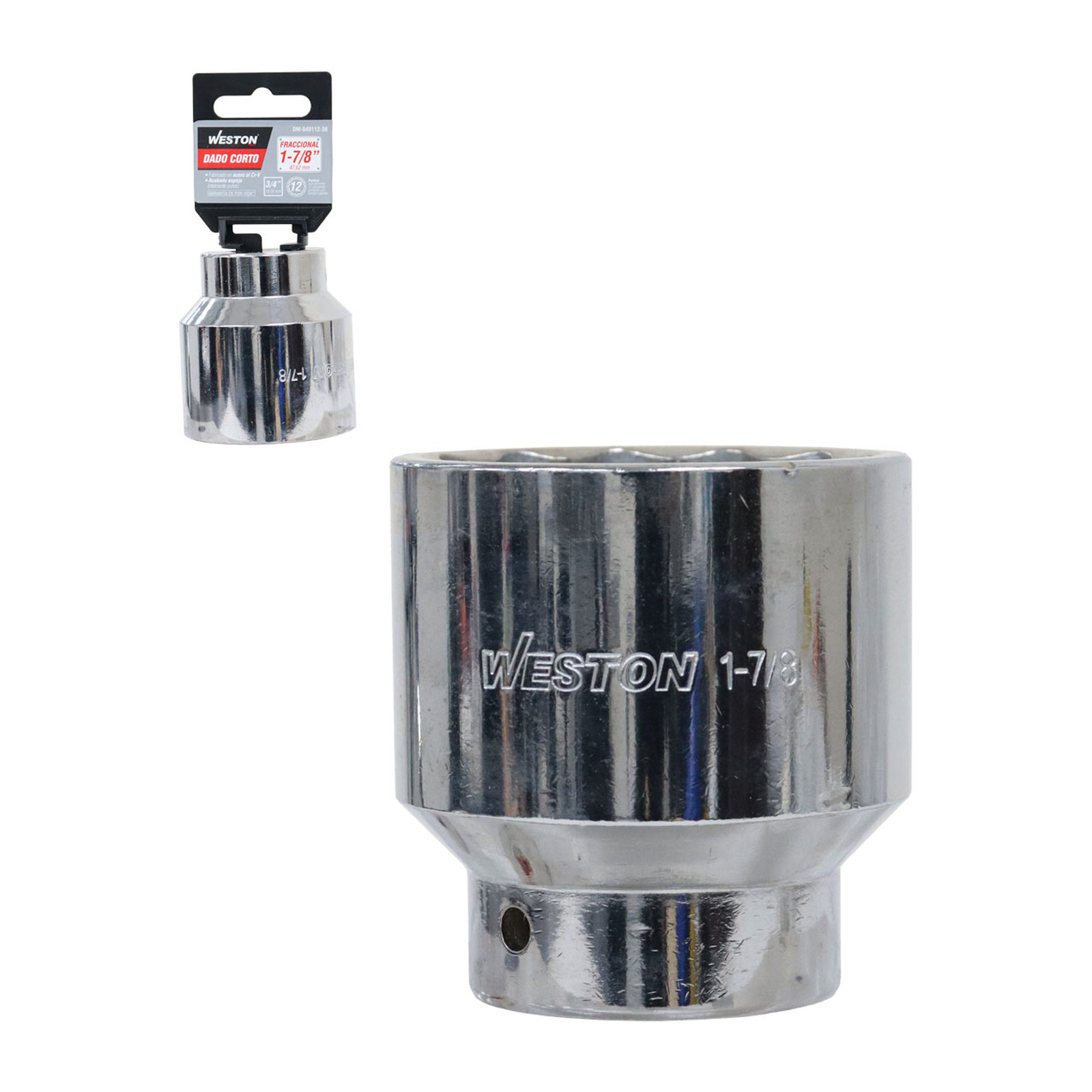 Dado Corto Cuadro 3/4" 12 Puntas 1-7/8" Weston