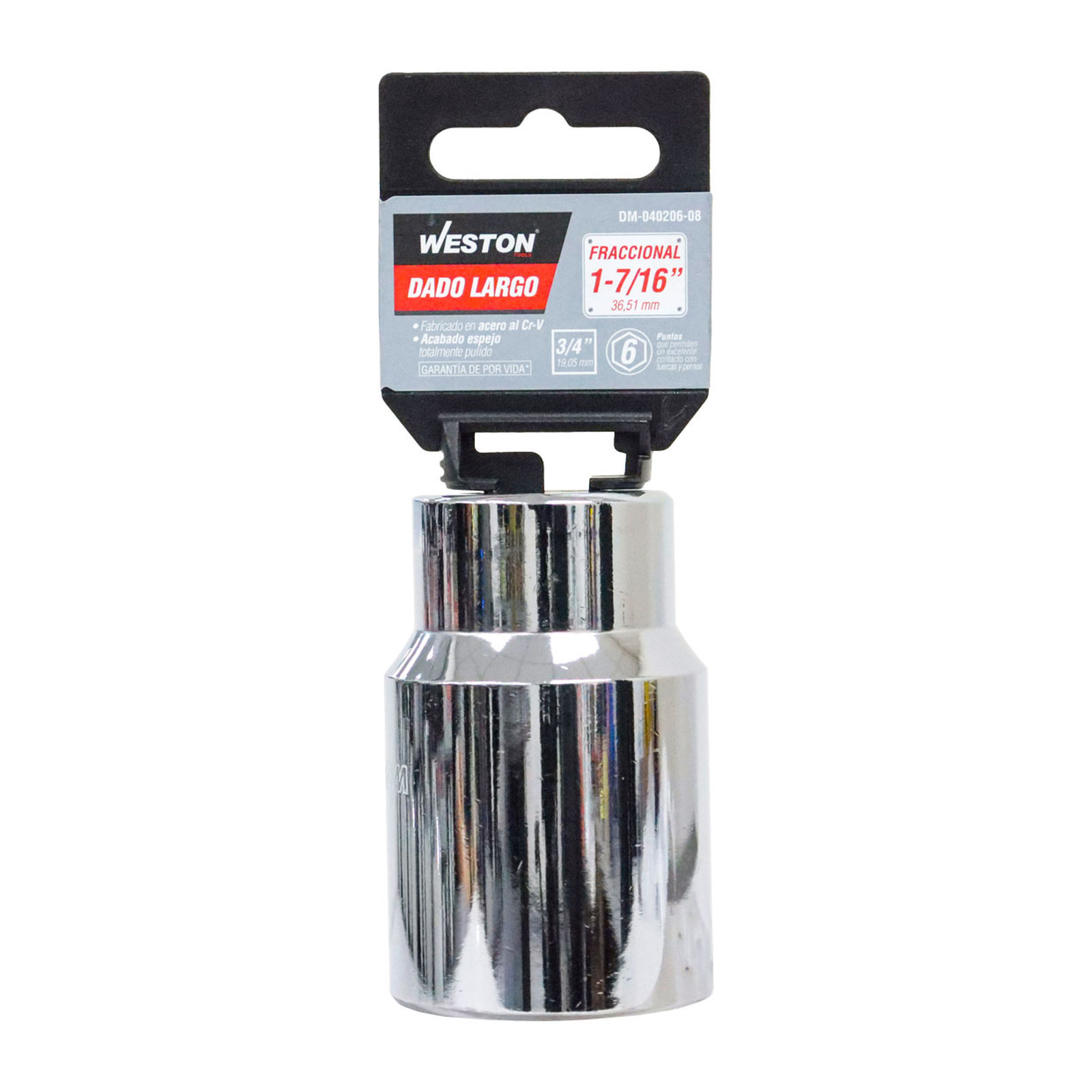 DADO LARGO CUADRO 3/4" 6 PUNTAS, 1-7/16" - Imagen 4