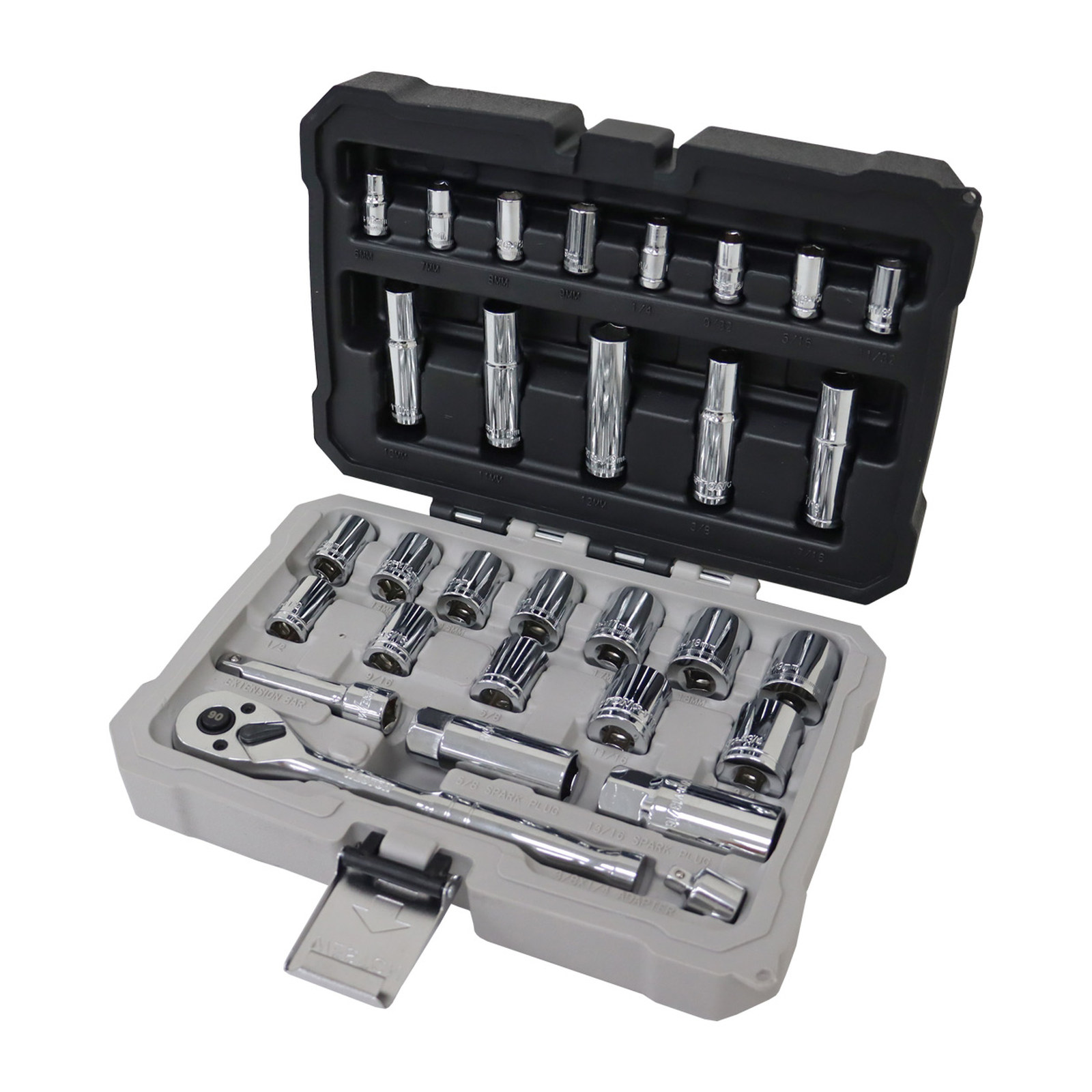 JGO. D/30 DADOS CUADRO 1/4" Y 3/8" FRACC. Y METRIC. P/MECANICO - Imagen 2