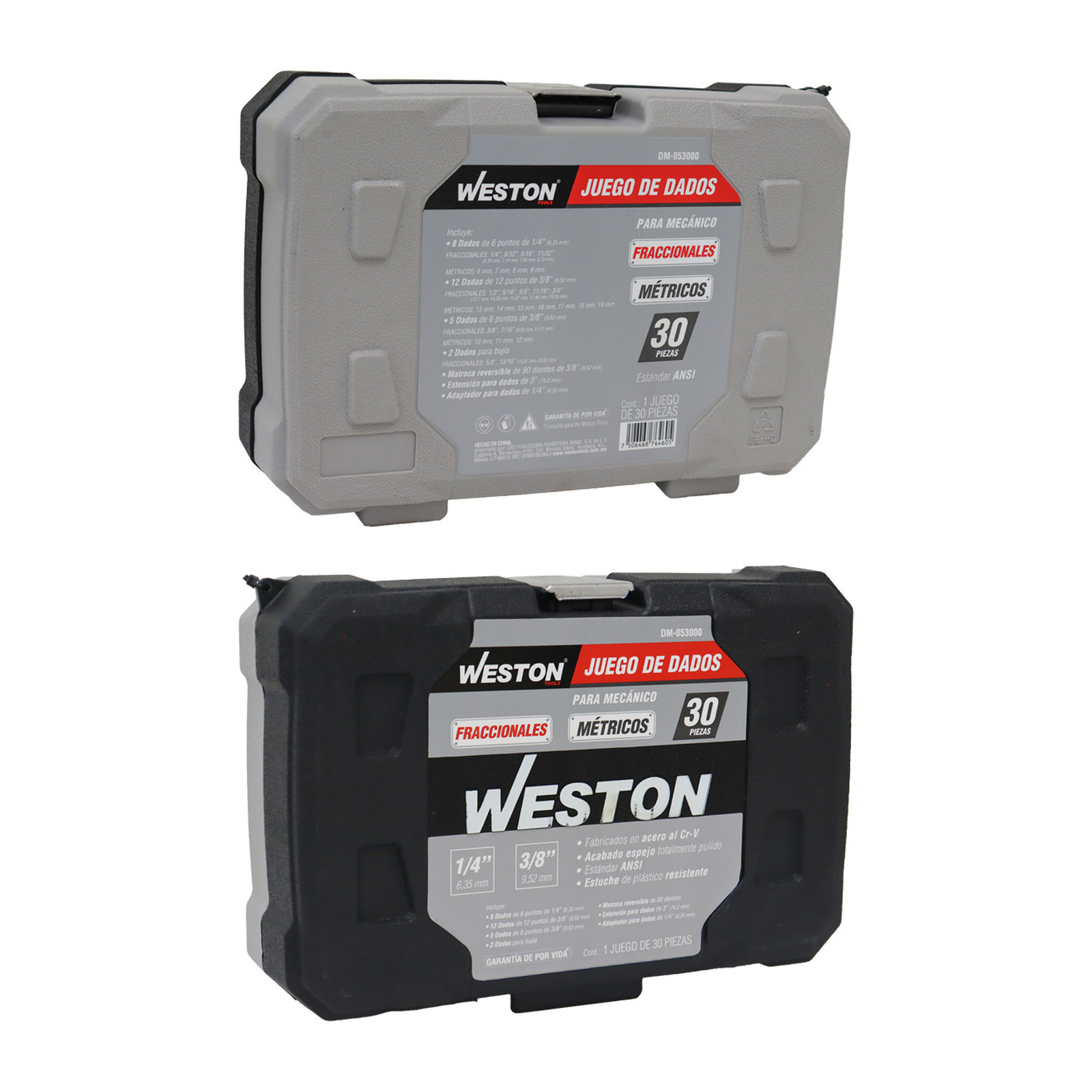 JGO. D/30 DADOS CUADRO 1/4" Y 3/8" FRACC. Y METRIC. P/MECANICO - Imagen 4