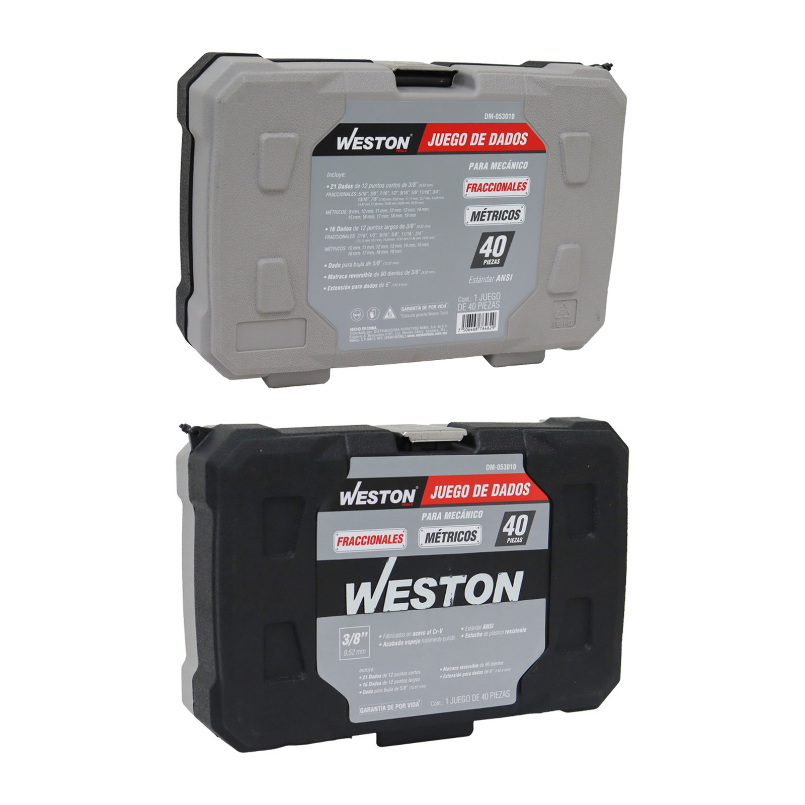 JGO. D/40 DADOS CUADRO 3/8" FRACC. Y METRIC. P/MECANICO - Imagen 4