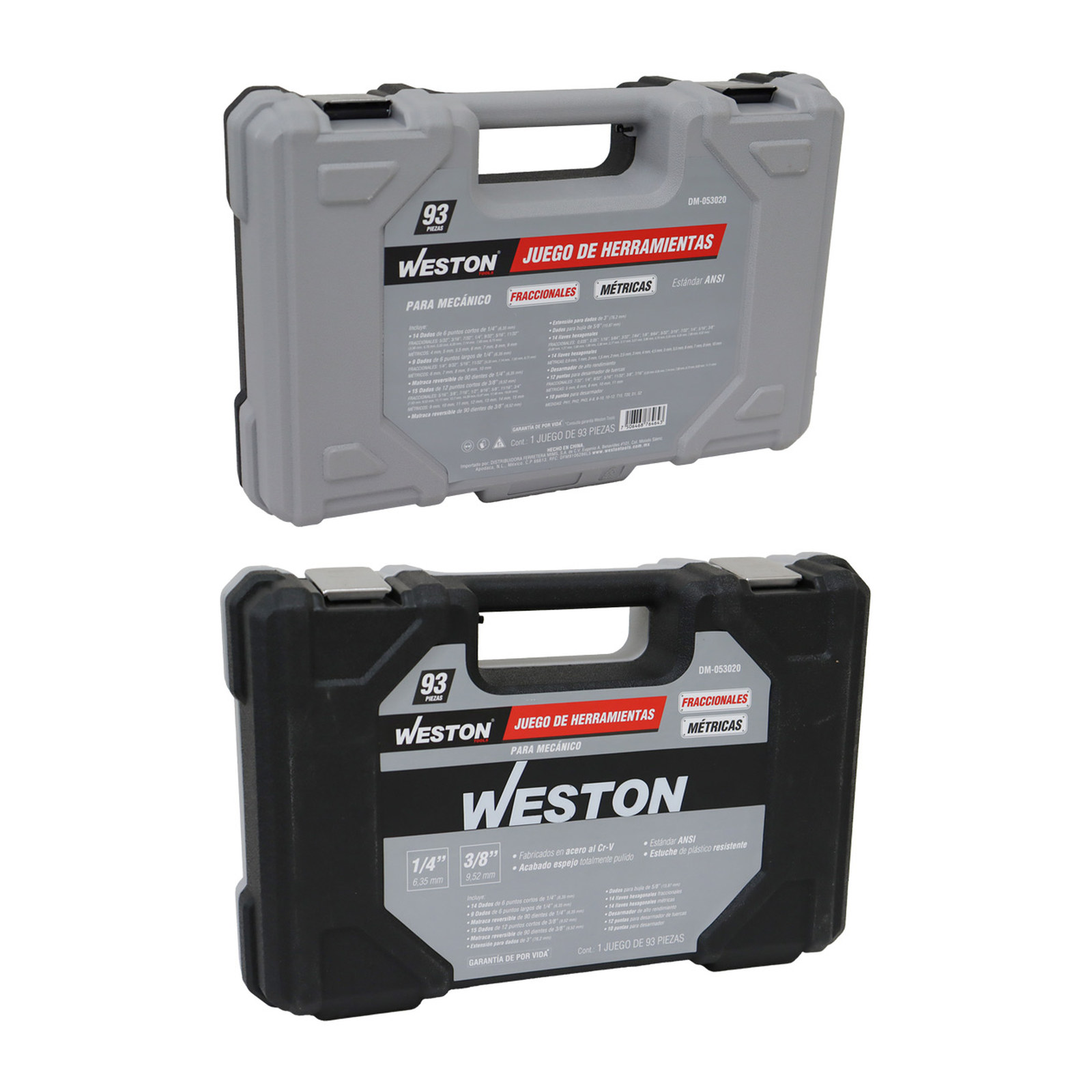 JGO. D/93 HERRAMIENTAS CUADRO 1/4" Y 3/8" FRACC. Y METRIC. P/MECANICO - Imagen 4