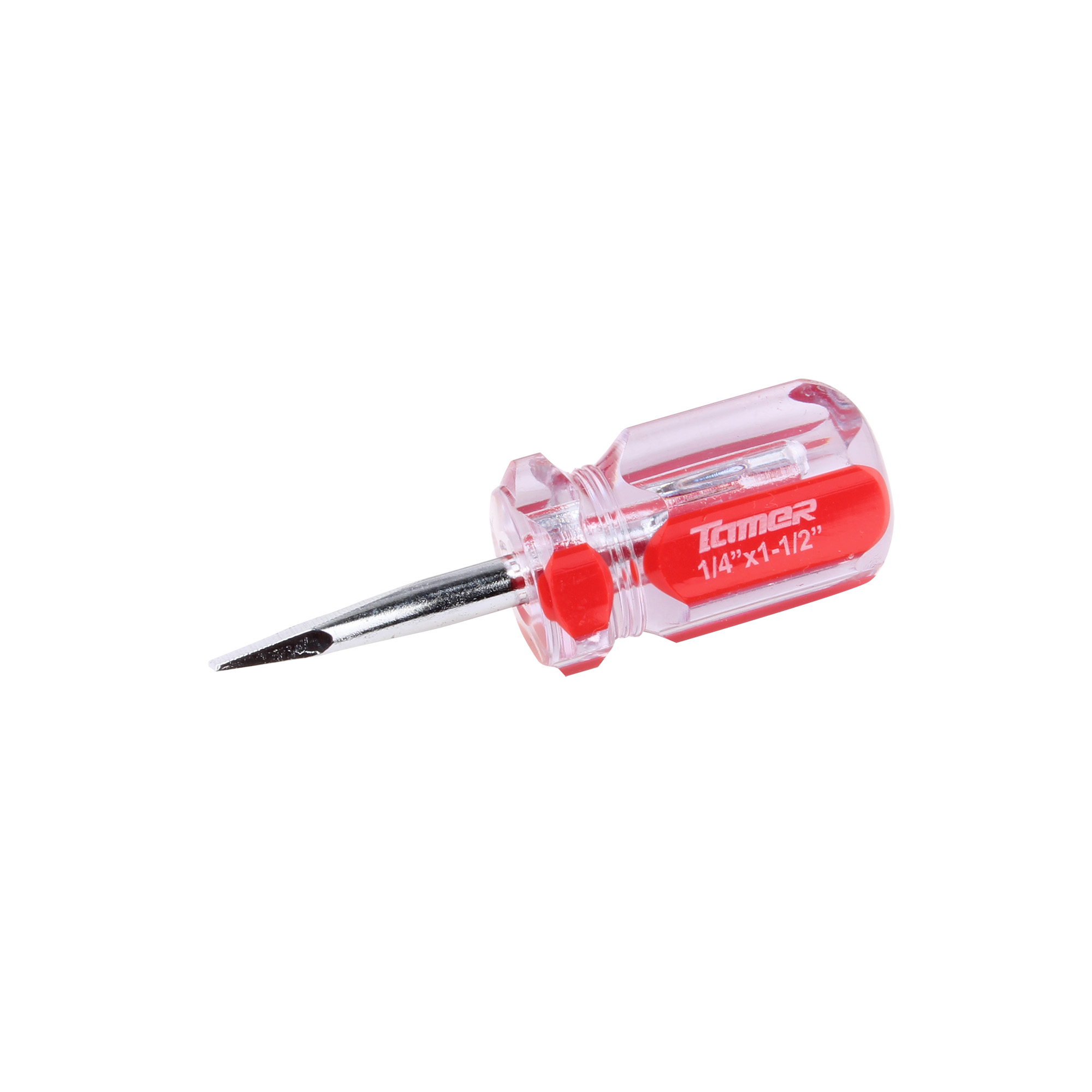 TAMER DP-14112 Desarmador plano 1/4" x 1-1/2", barra acero cromado, mango PVC - Imagen 2