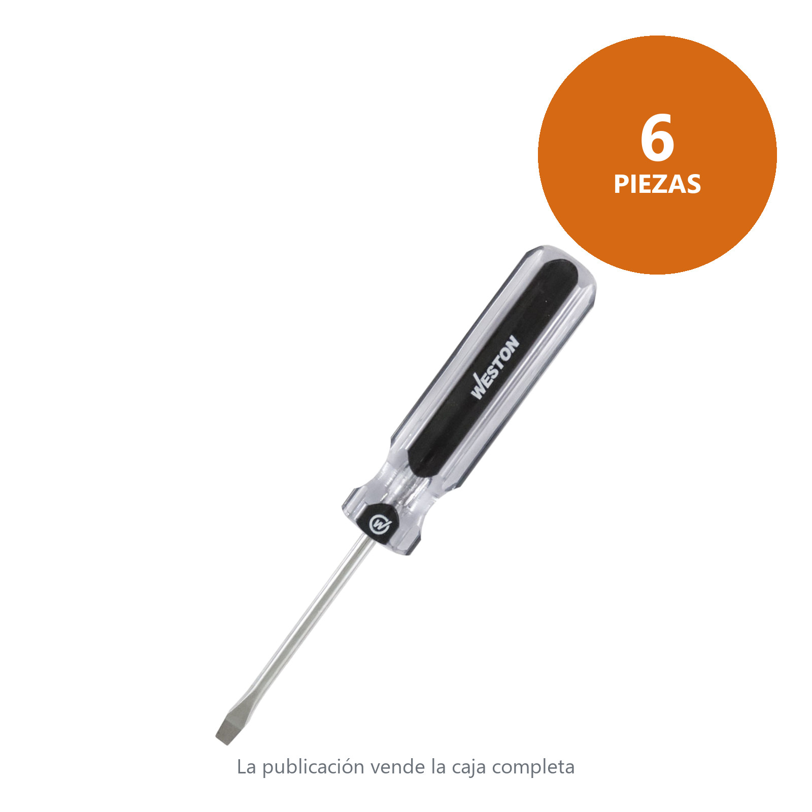 DESARMADOR PLANO 3/16 X 3" MANGO PVC ASME-B107.600 (CAJA C/6 PZAS - PRECIO X PIEZA) - Imagen 2