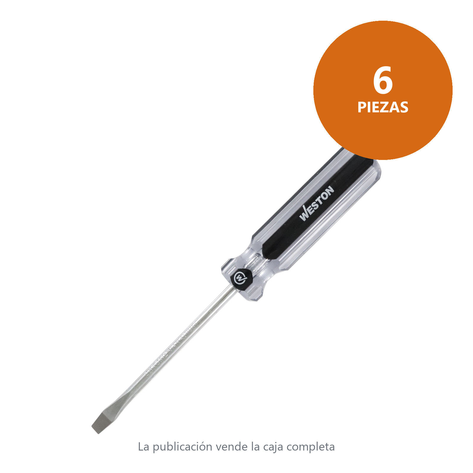 DESARMADOR PLANO 3/16 X 4" MANGO PVC ASME-B107.600 (CAJA C/6 PZAS - PRECIO X PIEZA) - Imagen 2