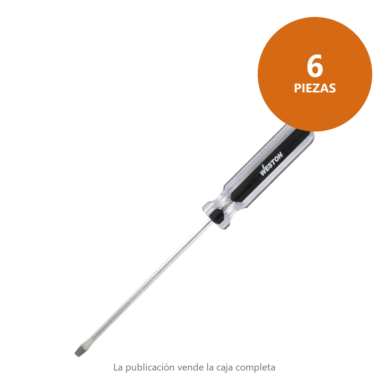 DESARMADOR PLANO 3/16 X 6" MANGO PVC ASME-B107.600 (CAJA C/6 PZAS - PRECIO X PIEZA) - Imagen 2