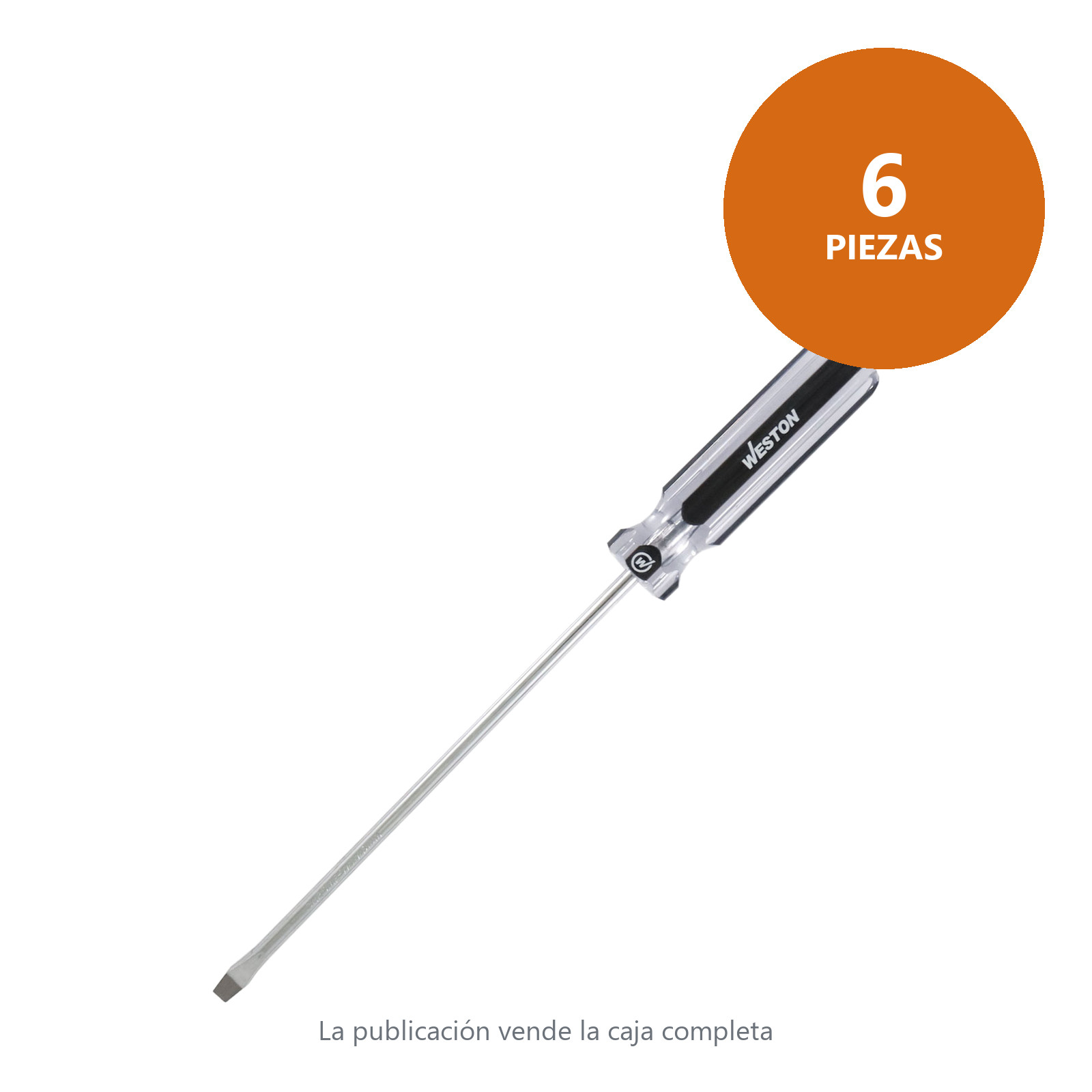 DESARMADOR PLANO 1/4 X 8" MANGO PVC ASME-B107.600 (CAJA C/6 PZAS - PRECIO X PIEZA) - Imagen 2
