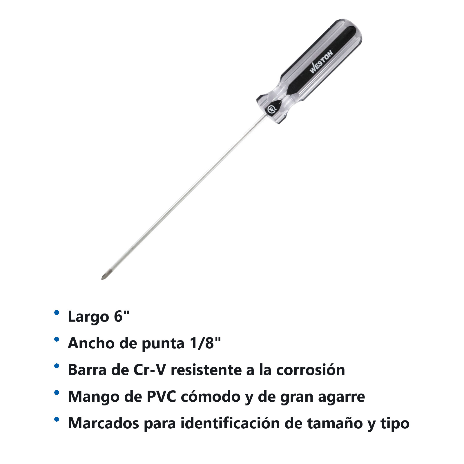 DESARMADOR PHILLIPS 1/8 X 6" MANGO PVC ASME-B107.600 (CAJA C/6 PZAS - PRECIO X PIEZA) - Imagen 3