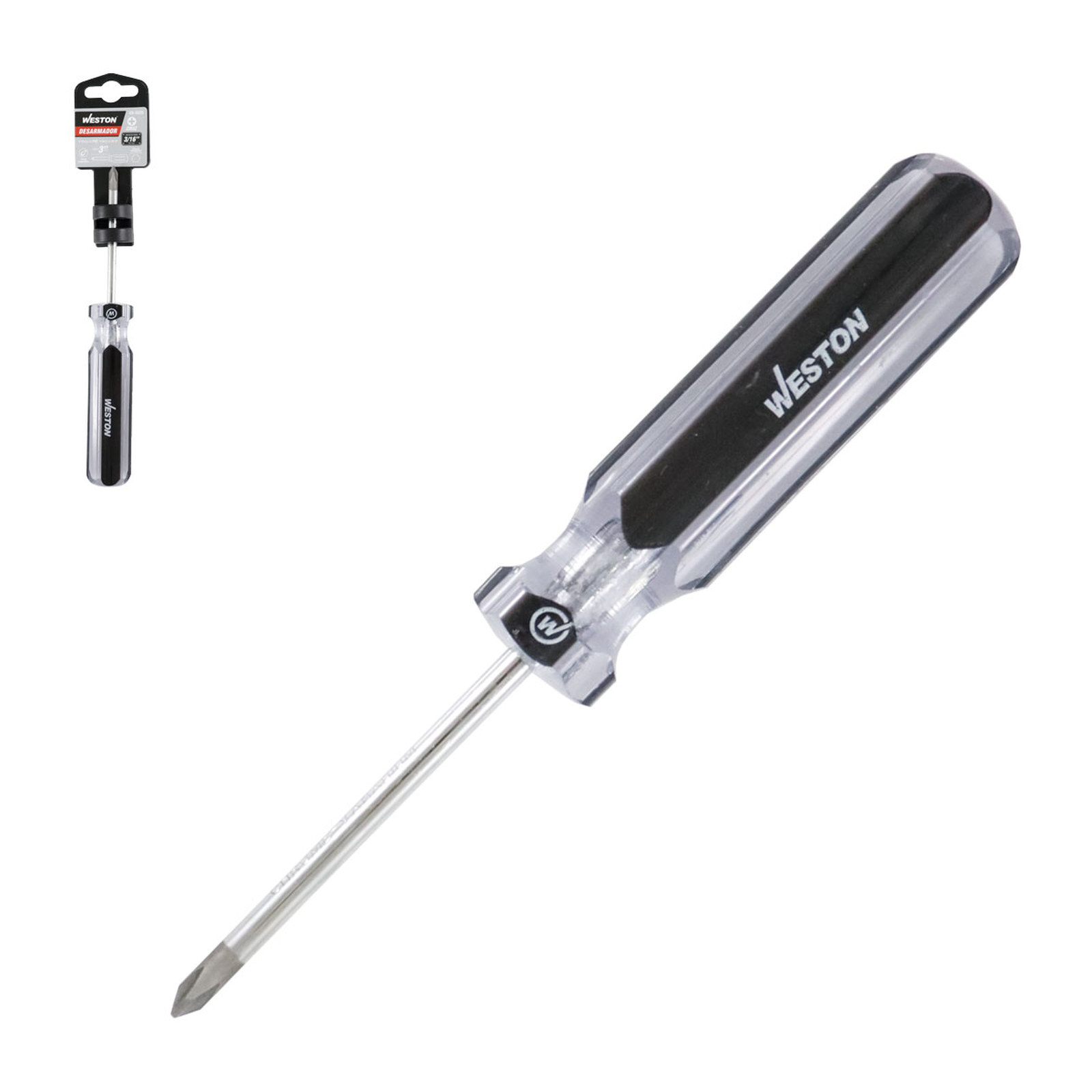 Desarmador Phillips 3/16" x 3" Mango PVC WESTON ASME-B107.600