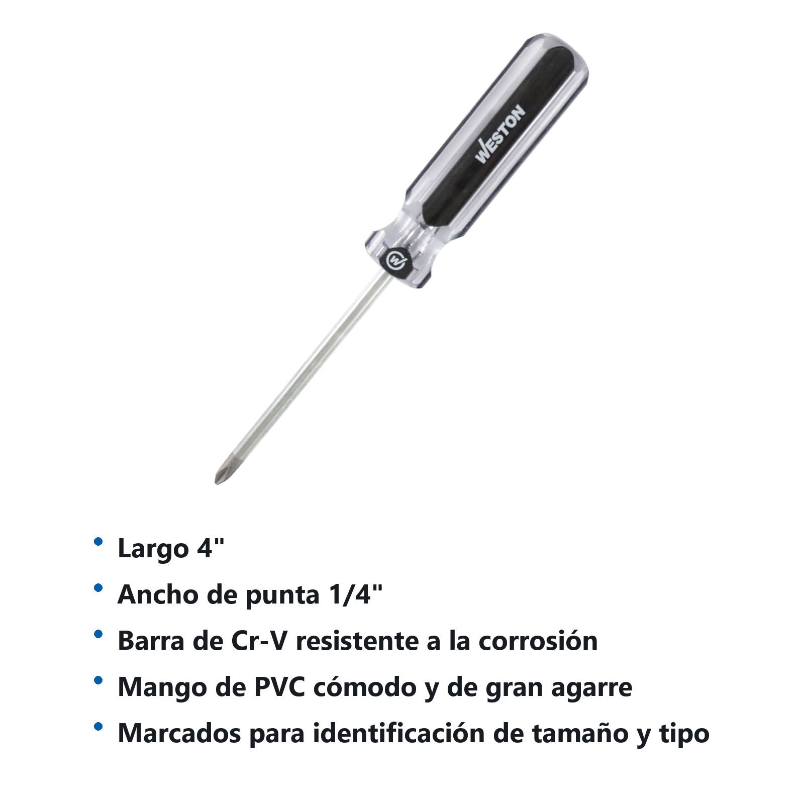 DESARMADOR PHILLIPS 1/4 X 4" MANGO PVC ASME-B107.600 (CAJA C/6 PZAS - PRECIO X PIEZA) - Imagen 3
