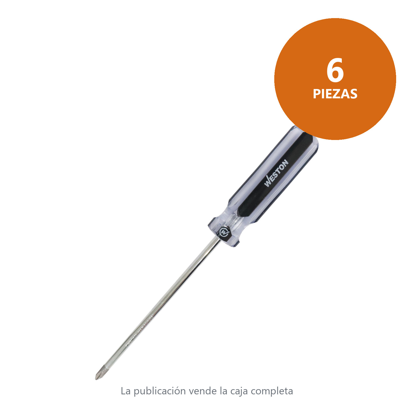 DESARMADOR PHILLIPS 1/4 X 6" MANGO PVC ASME-B107.600 (CAJA C/6 PZAS - PRECIO X PIEZA) - Imagen 2