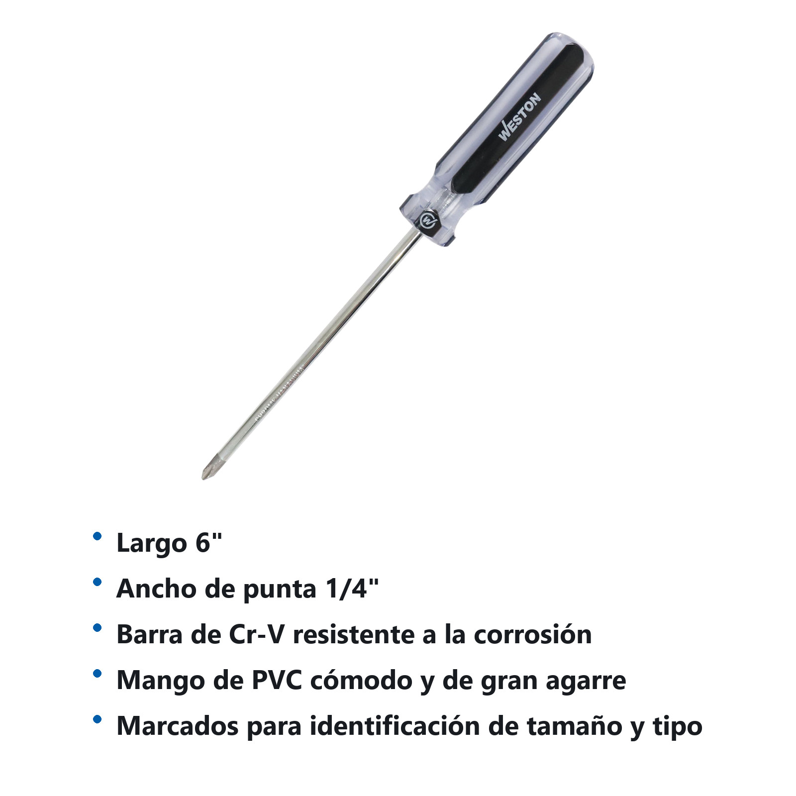 DESARMADOR PHILLIPS 1/4 X 6" MANGO PVC ASME-B107.600 (CAJA C/6 PZAS - PRECIO X PIEZA) - Imagen 3