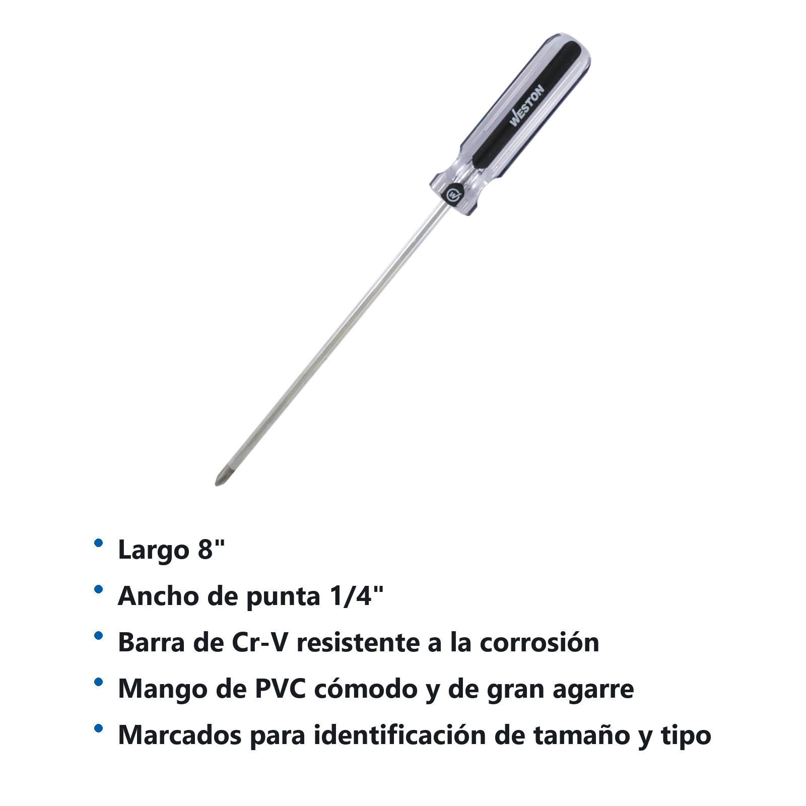 DESARMADOR PHILLIPS 1/4 X 8" MANGO PVC ASME-B107.600 (CAJA C/6 PZAS - PRECIO X PIEZA) - Imagen 3