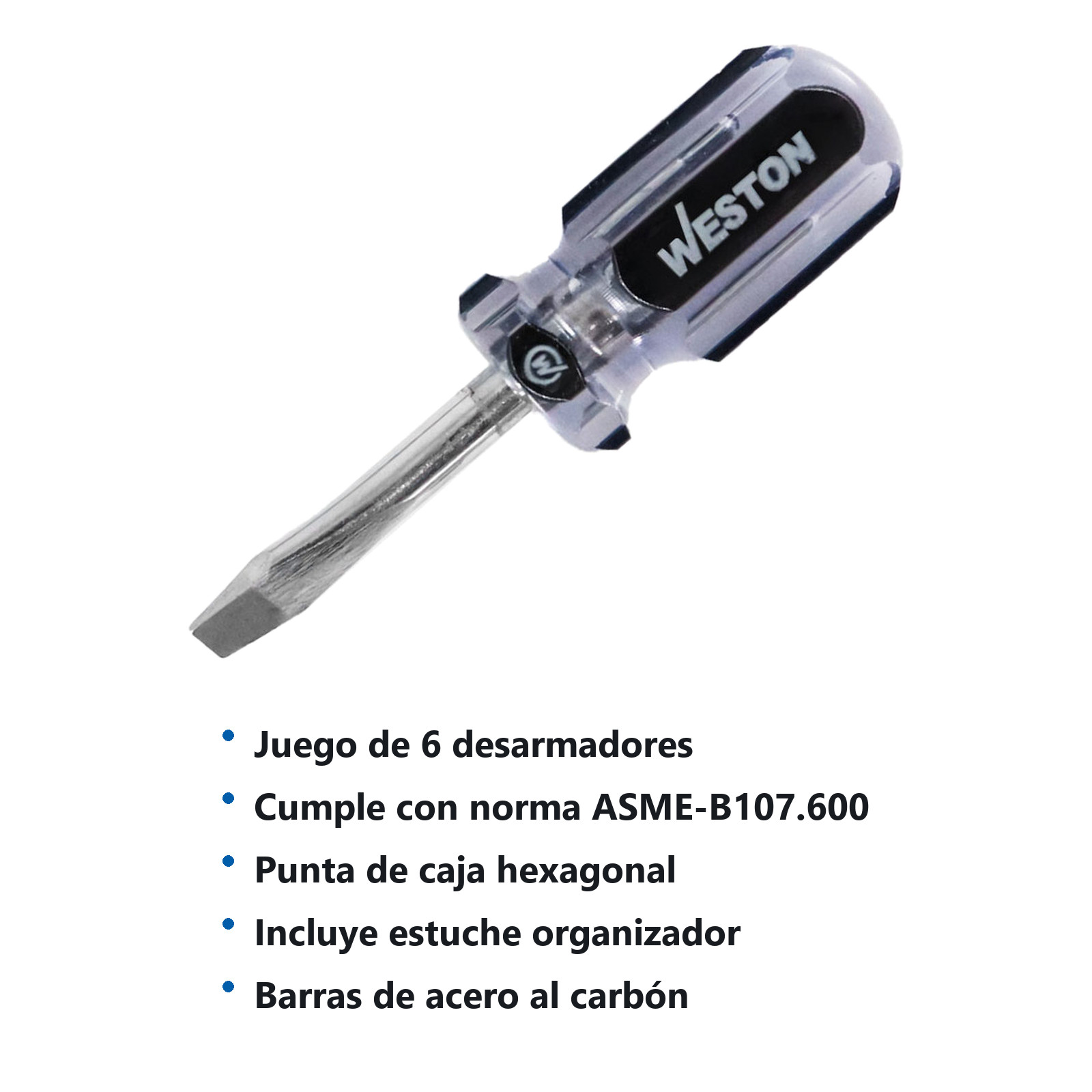 JGO D/2 DESARMADORES T/TROMPO MANGO PVC ASME-B107.600 (CAJA C/6 JUEGOS - PRECIO X JUEGO - Imagen 4