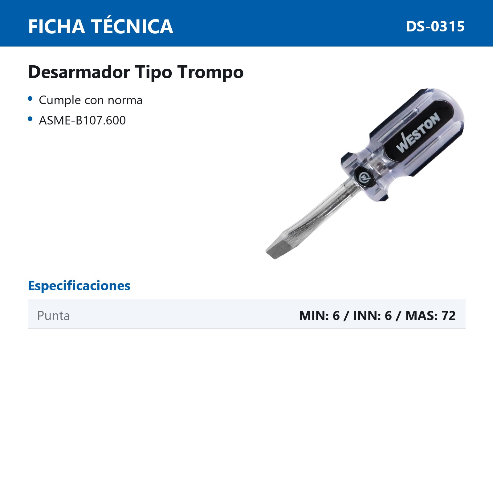 JGO D/2 DESARMADORES T/TROMPO MANGO PVC ASME-B107.600 (CAJA C/6 JUEGOS - PRECIO X JUEGO - Imagen 4