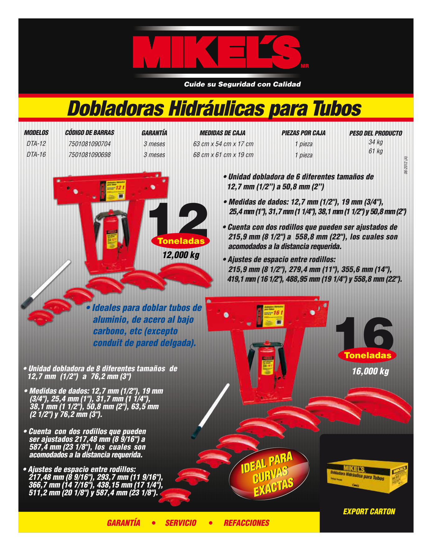 MIKELS DTA-12 Dobladora para tubo hidráulica (12 ton) - Imagen 4