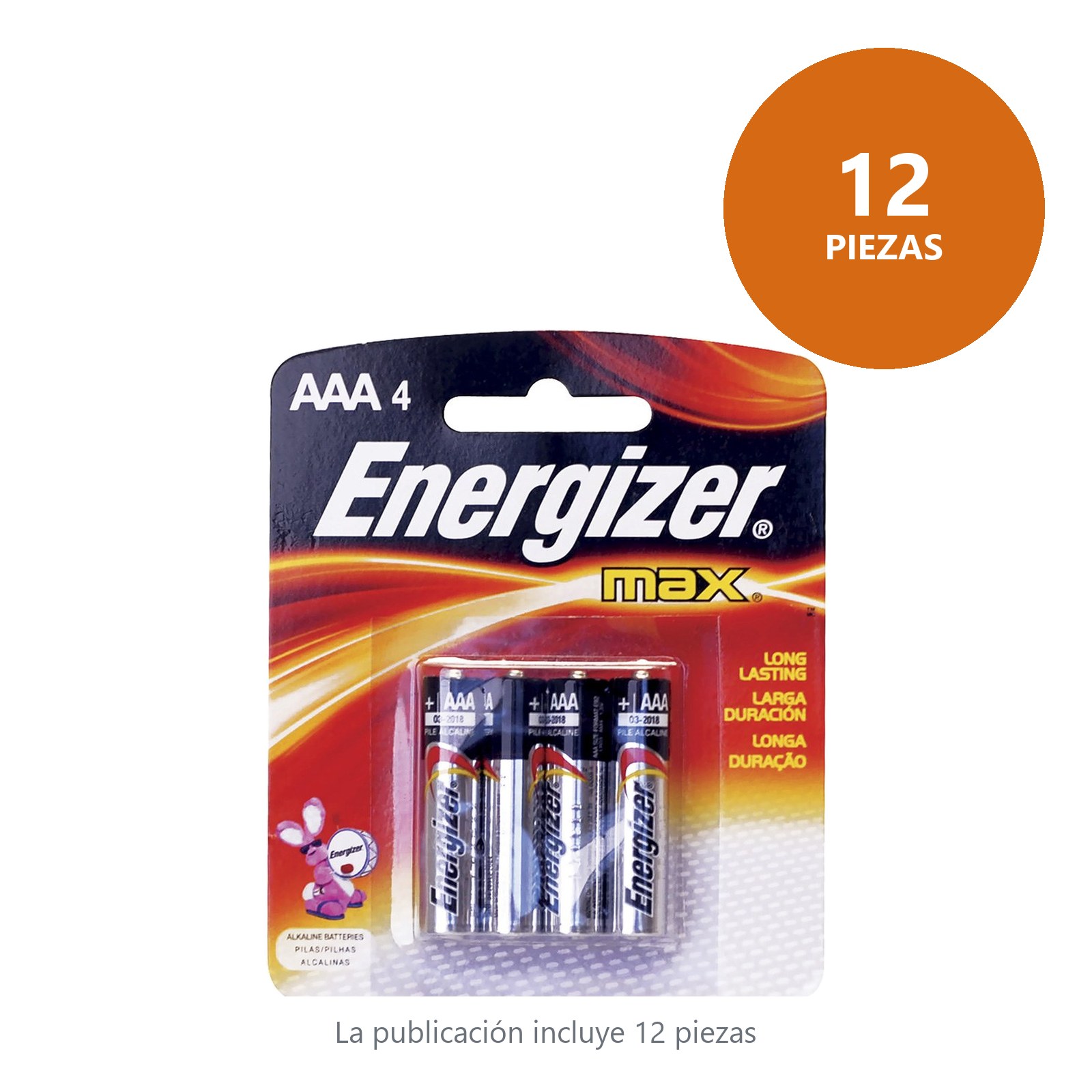 Pila alcalina Energizer® "AAA", 4 piezas Surtek - Imagen 2