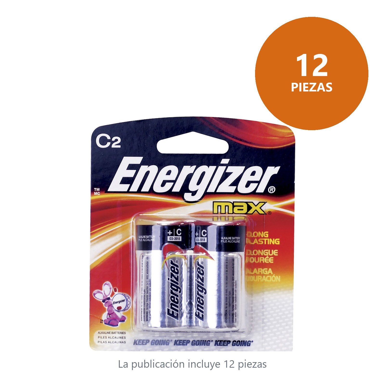 Pila alcalina Energizer® "C", 2 piezas Surtek - Imagen 2