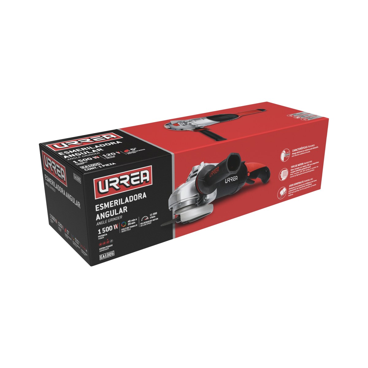 Esmeriladora angular 4-1/2" a 5" 1500 W 120 V, 11000 RPM Urrea - Imagen 3