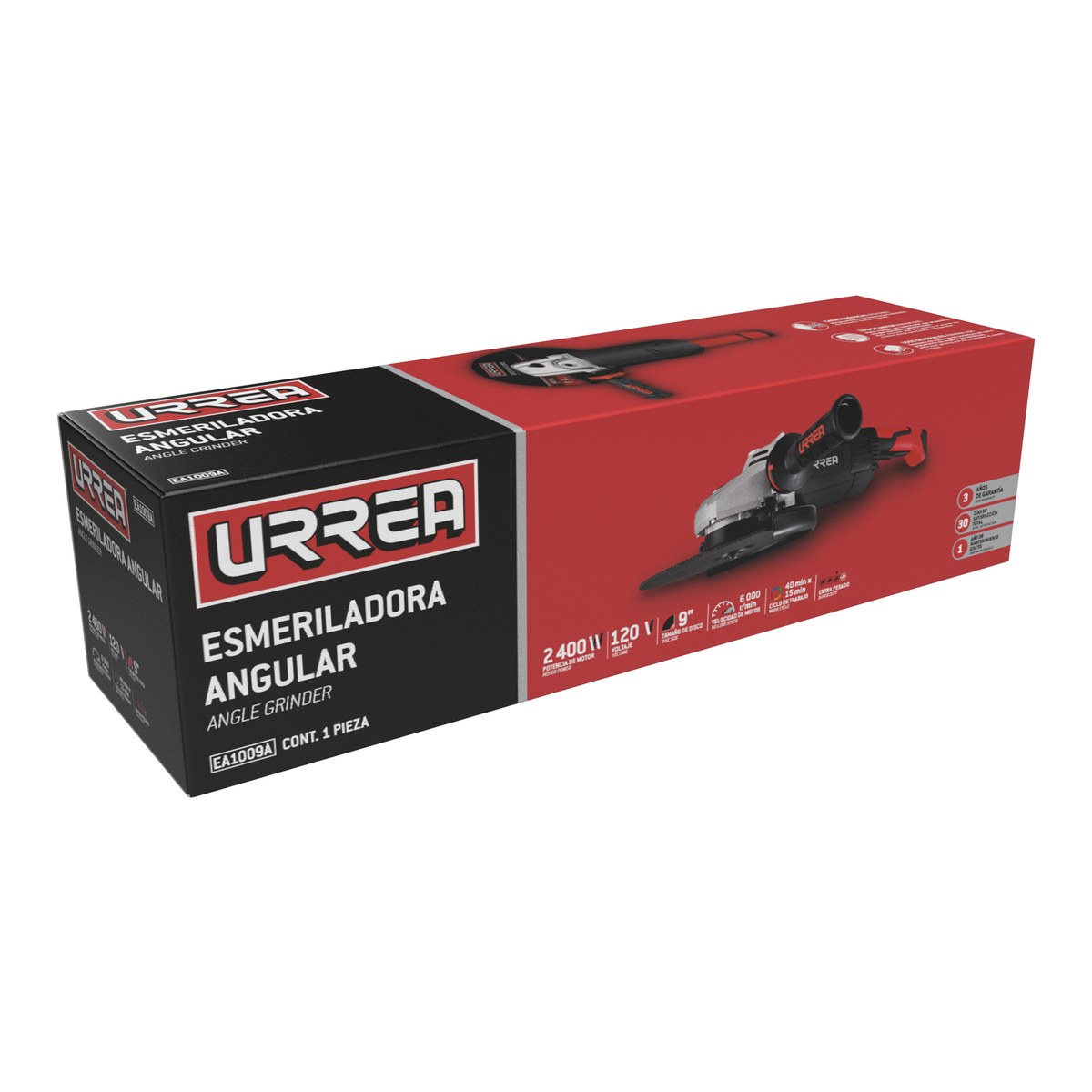 Esmeriladora angular 9" 2400 W 120 V, 6000 RPM Urrea - Imagen 2