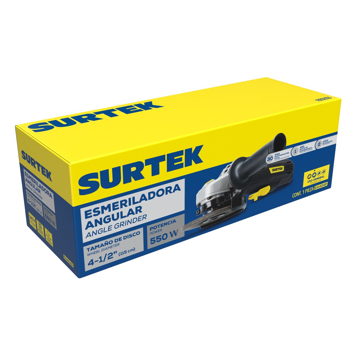 Mini esmeriladora angular 4-1/2" 550 W 120 V, 11000 RPM Surtek - Imagen 4